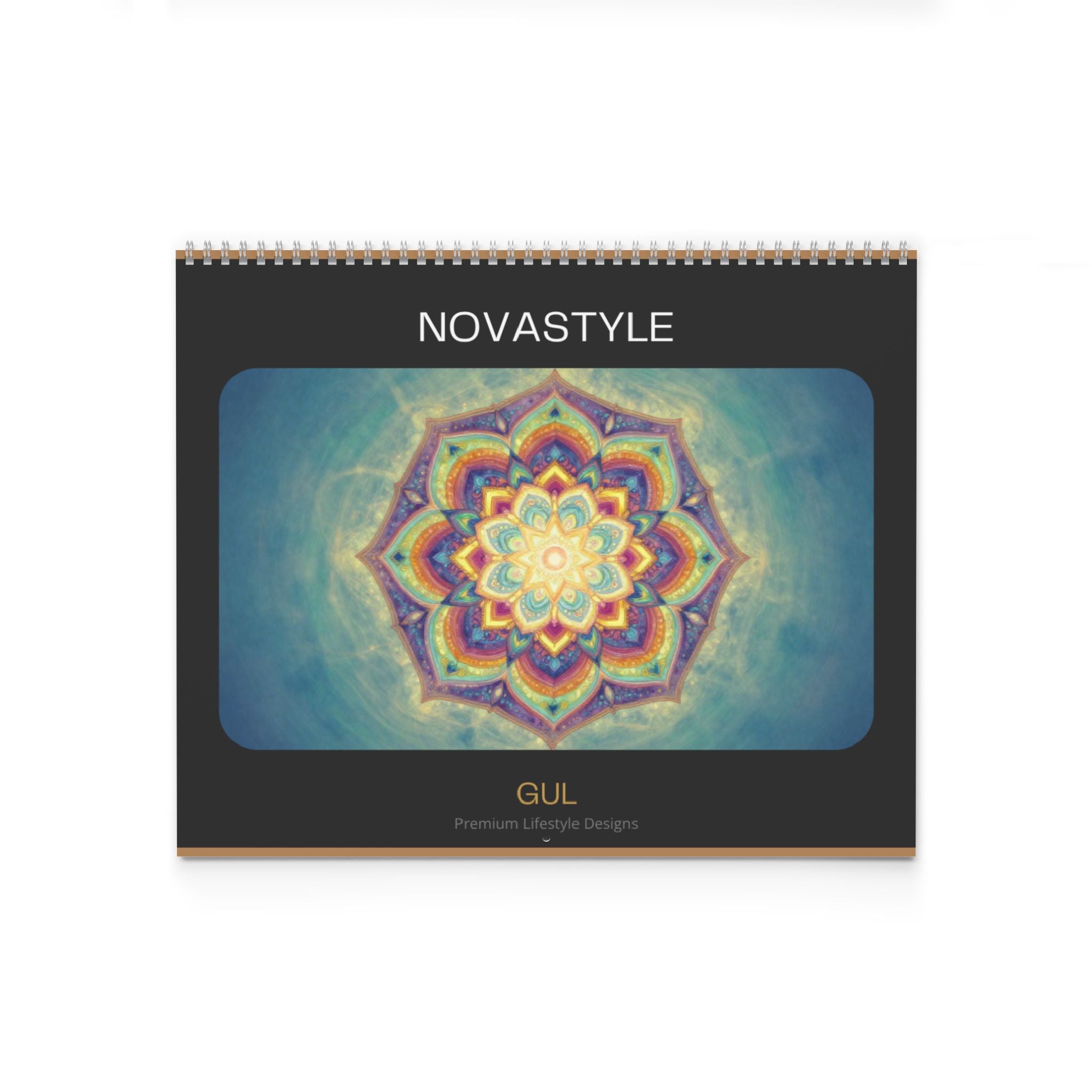 Mandala & Nature Wall Calendar — 12‑Month Artistic Spiral Calendar with Kaleidoscope Art, Aurora & Vintage Keys