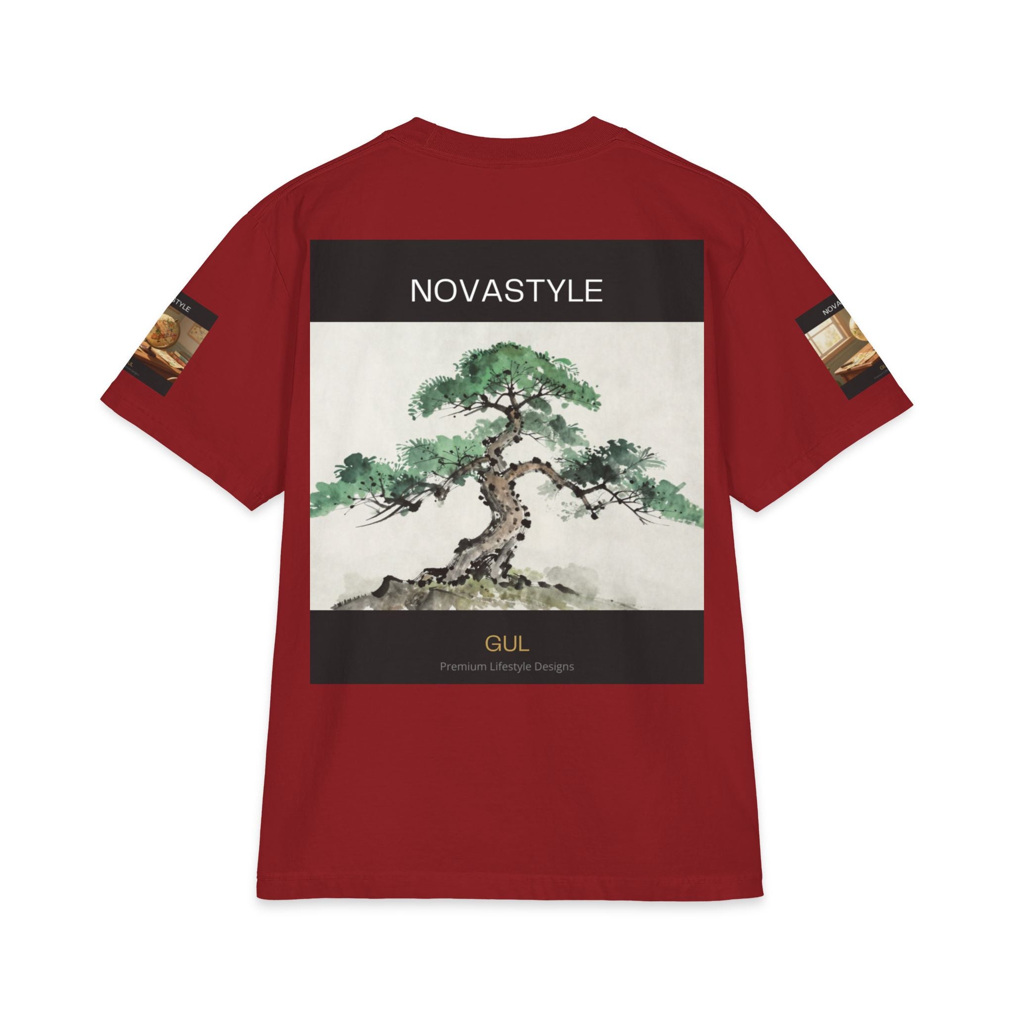 T-Shirt — NOVASTYLE Colorful Mandala & Bonsai Graphic Tee