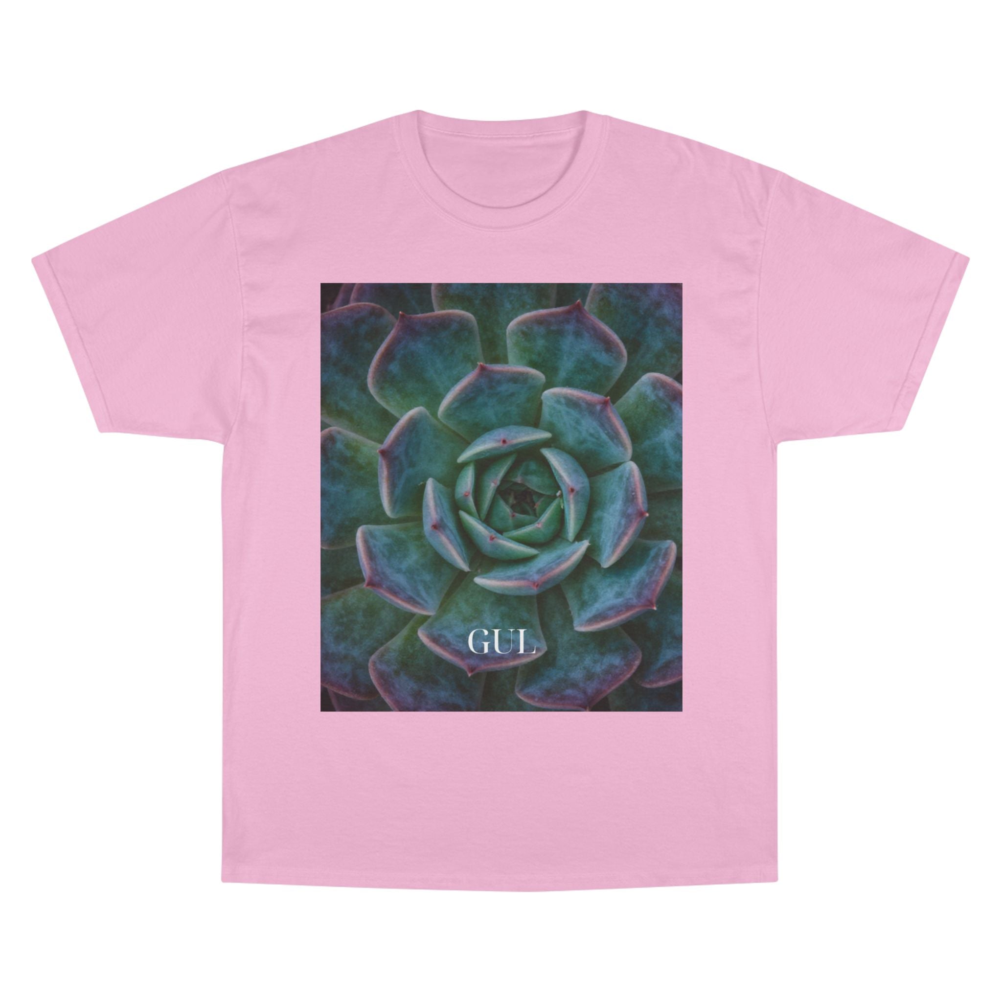 Champion Graphic T‑Shirt — Succulent & Pyramid Photo Print Tee