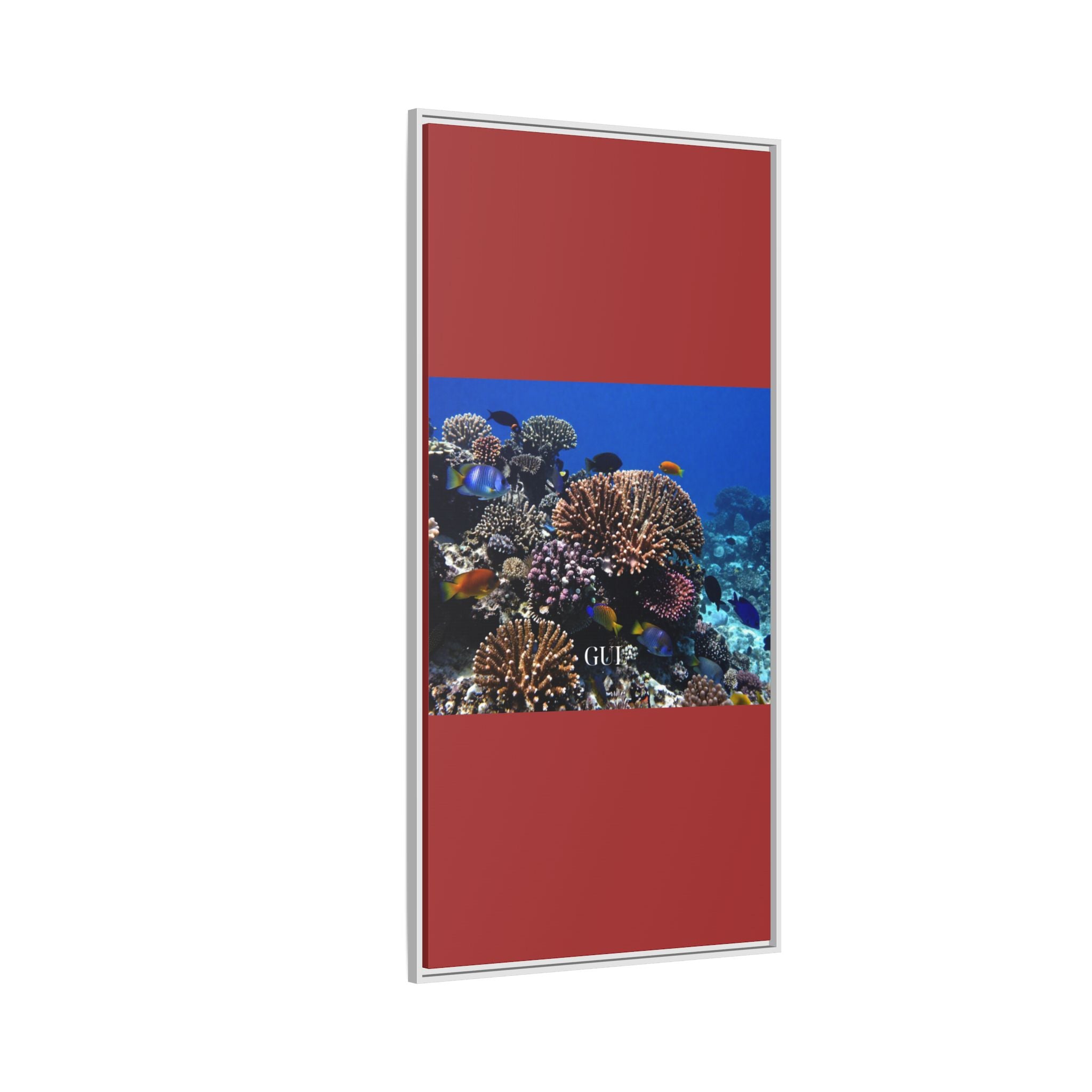 Framed Coral Reef Matte Canvas Wall Art — Tropical Ocean Photography Print
