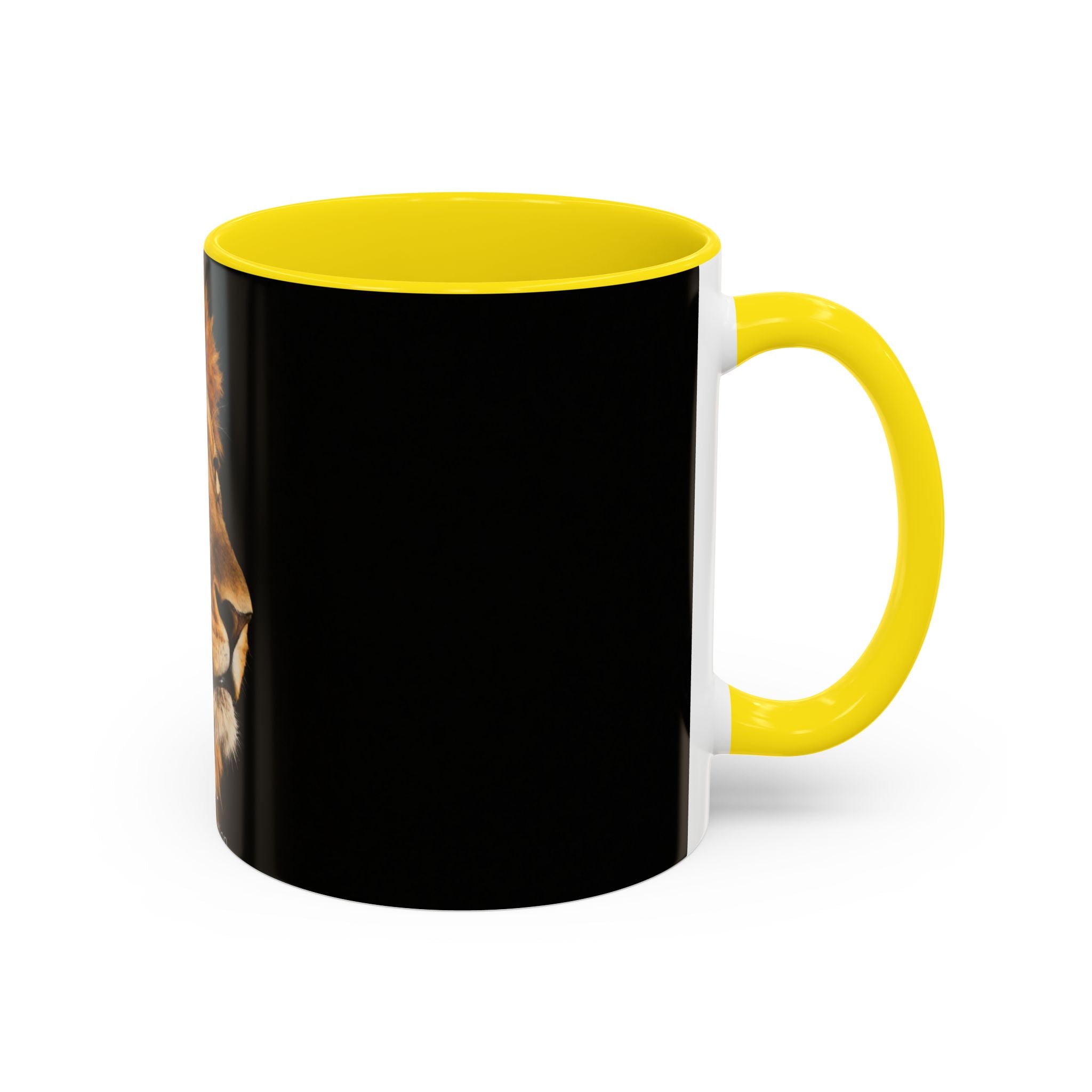 Majestic Lion Accent Coffee Mug — Bold Wildlife Portrait Tea Cup (11/15oz)