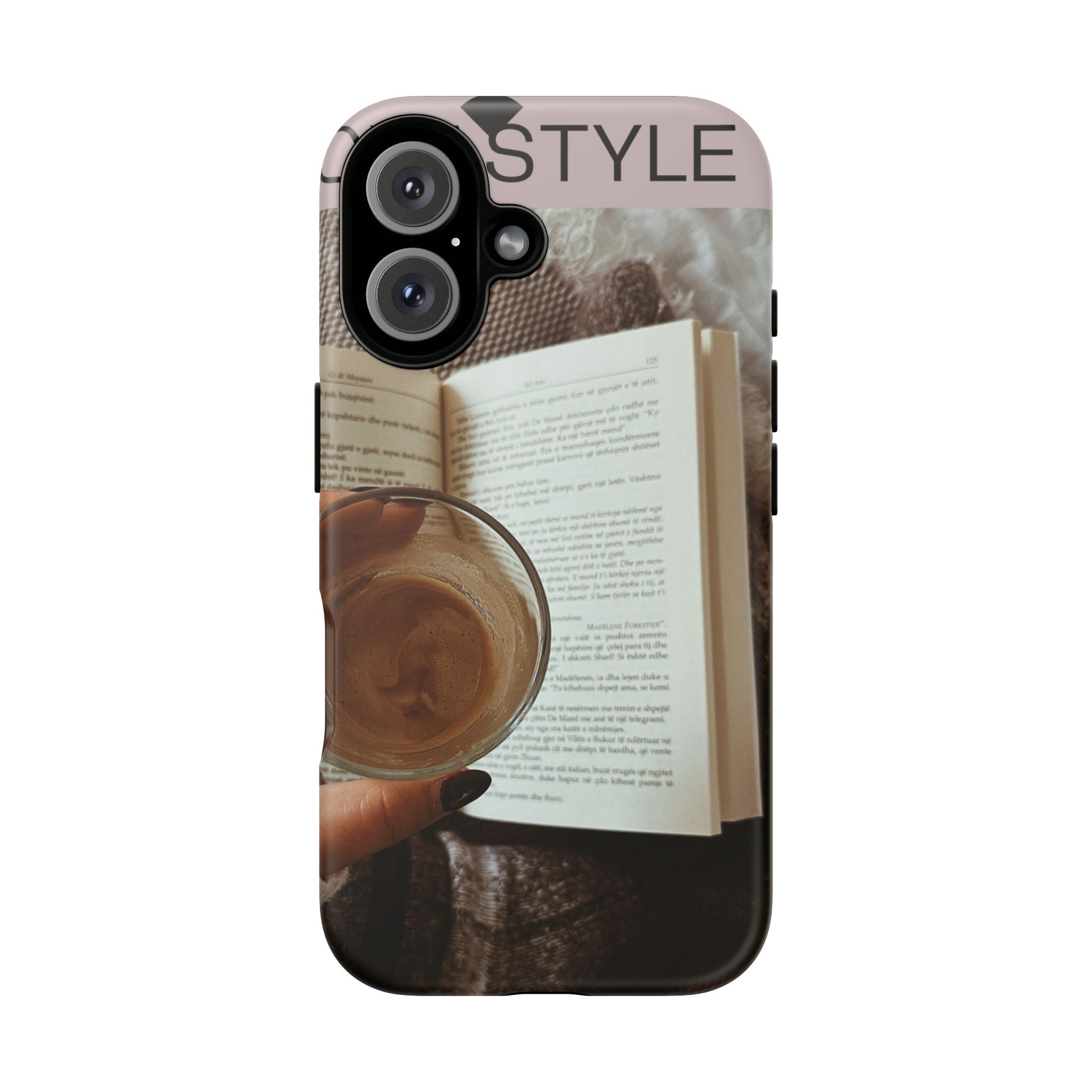 Cozy Reading Phone Case — Coffee & Book Protective Cover