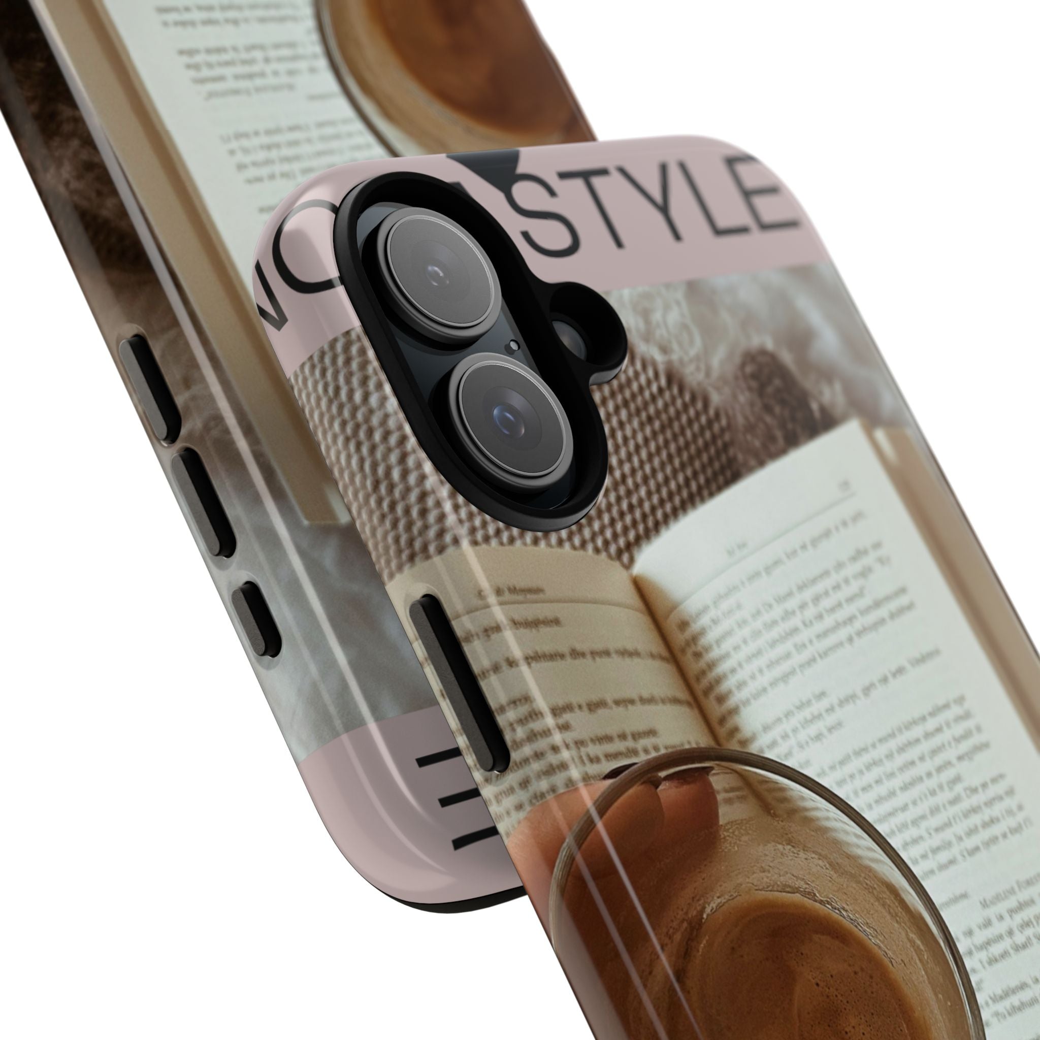 Cozy Reading Phone Case — Coffee & Book Protective Cover