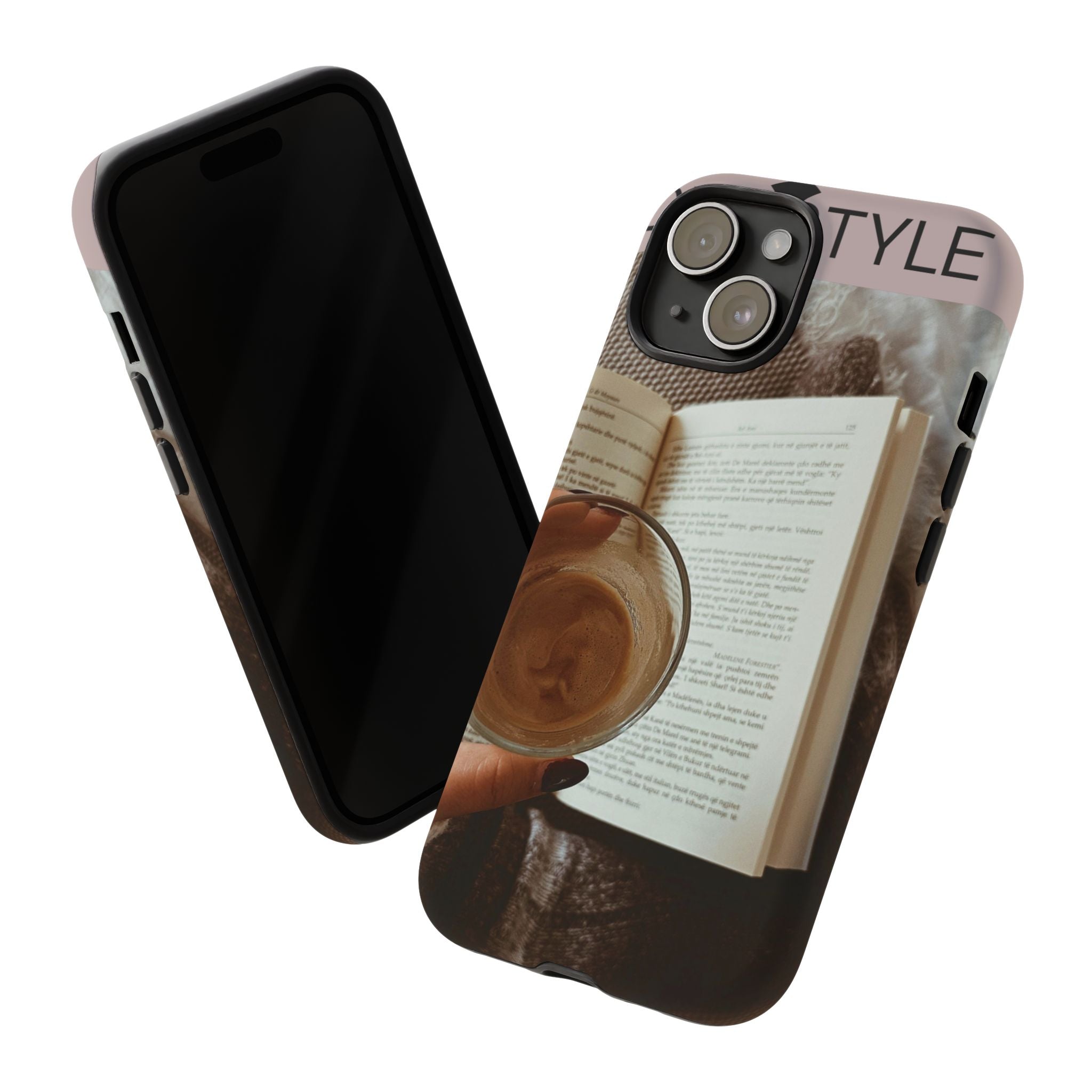 Cozy Reading Phone Case — Coffee & Book Protective Cover