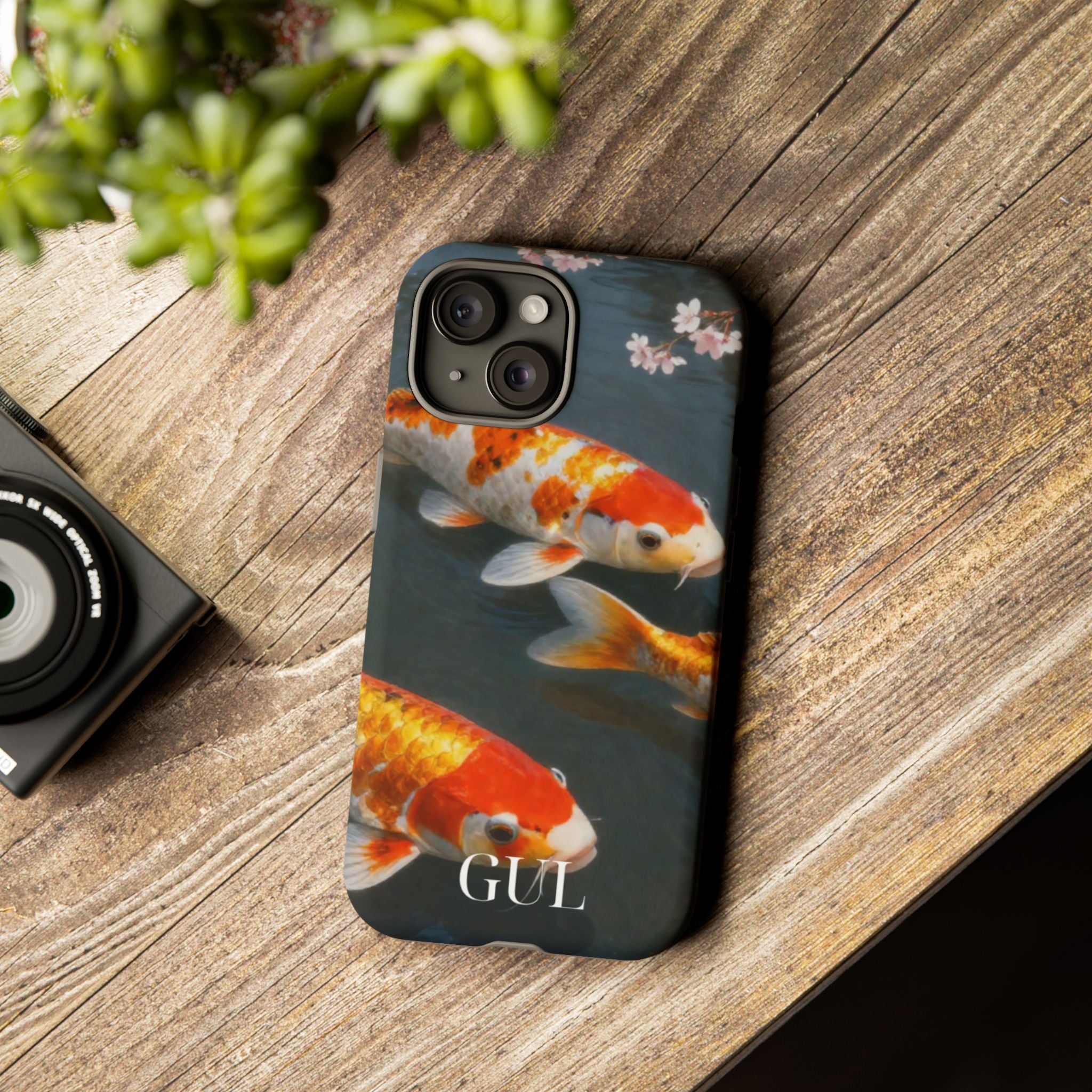 Koi Fish Tough Phone Case — Floral Pond Design