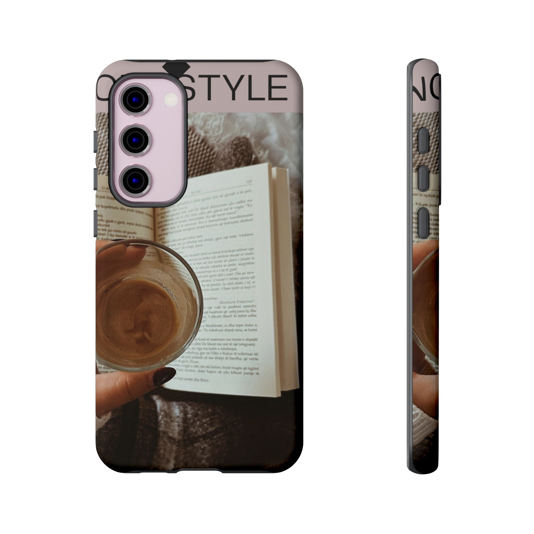 Cozy Reading Phone Case — Coffee & Book Protective Cover