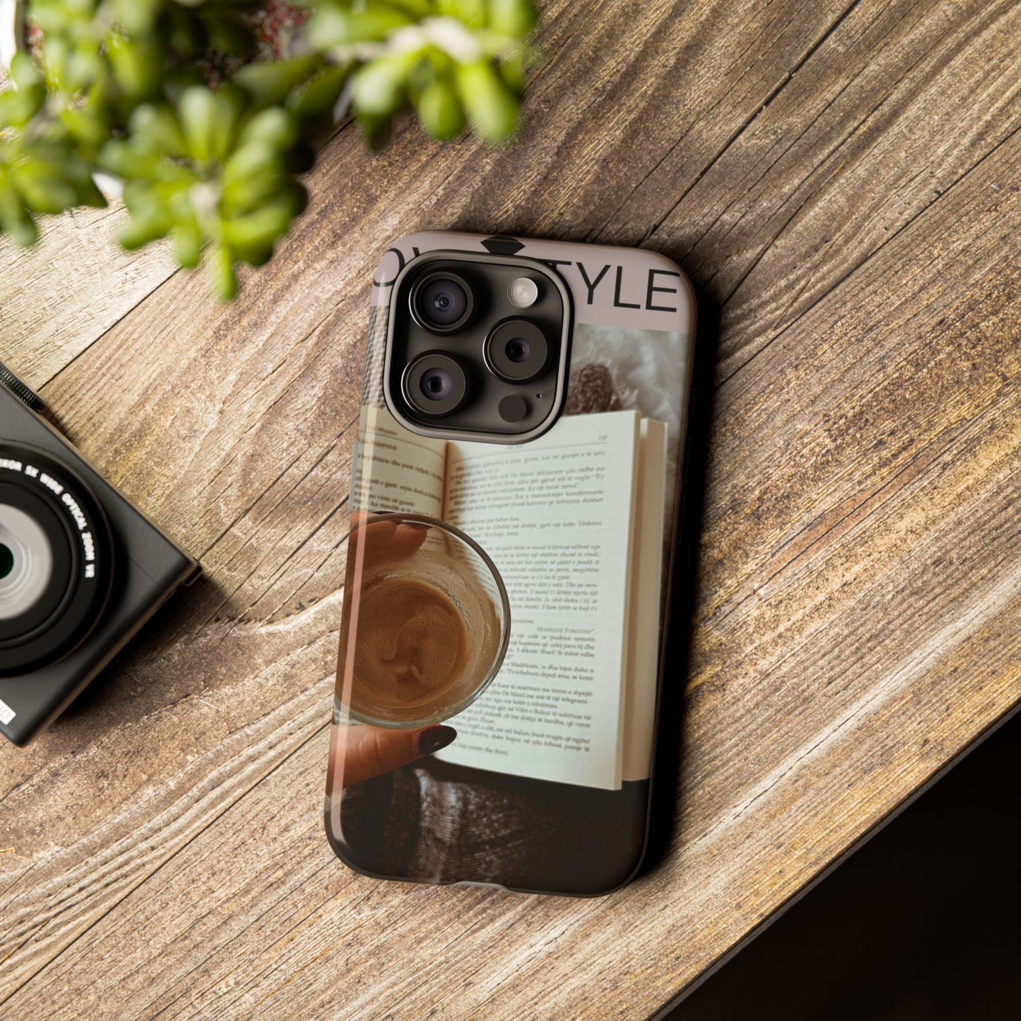 Cozy Reading Phone Case — Coffee & Book Protective Cover