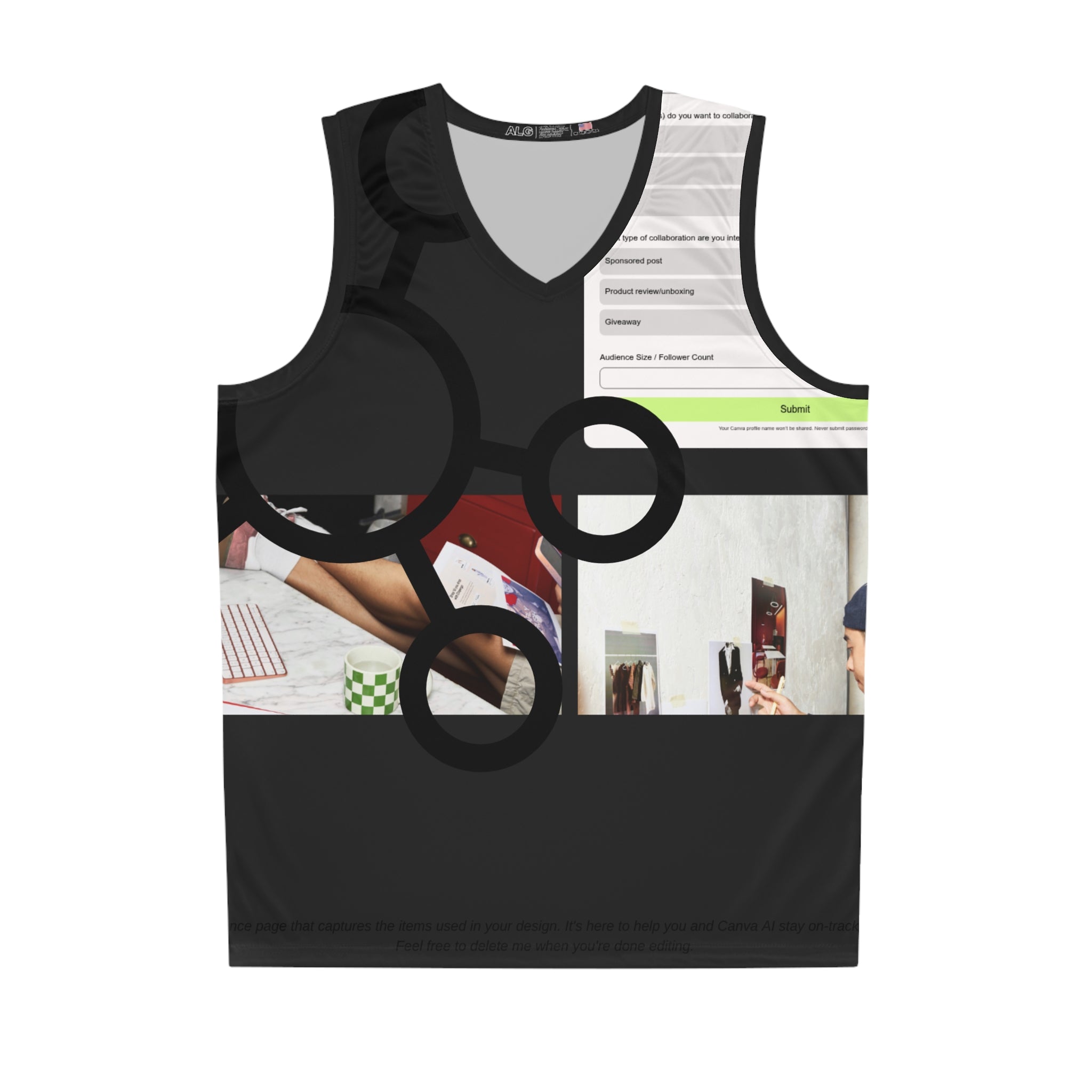 Abstract Red Basketball Jersey — All-Over Print Music & Street Art Design