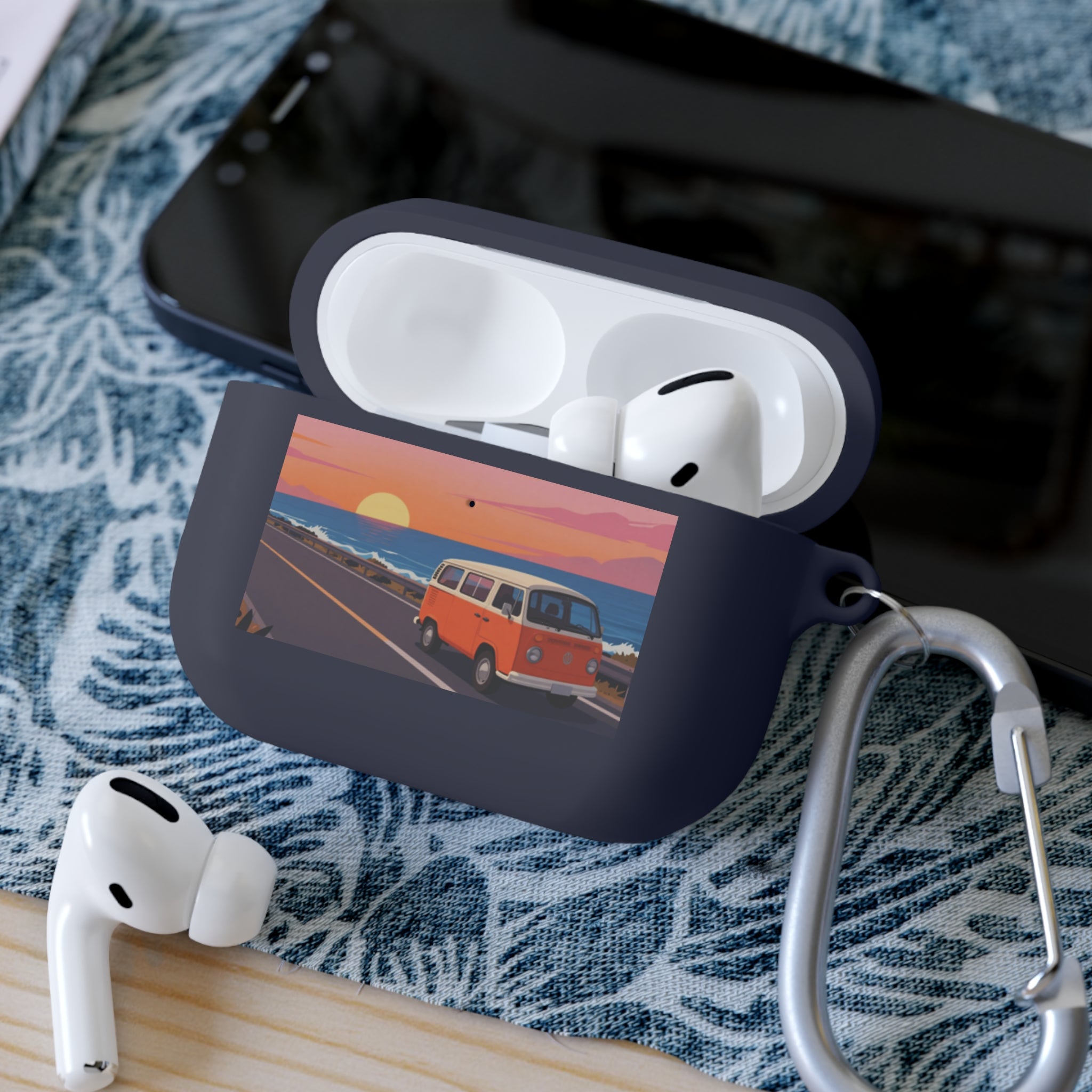 AirPods Case — Retro Sunset Van & Forest Deer Prints