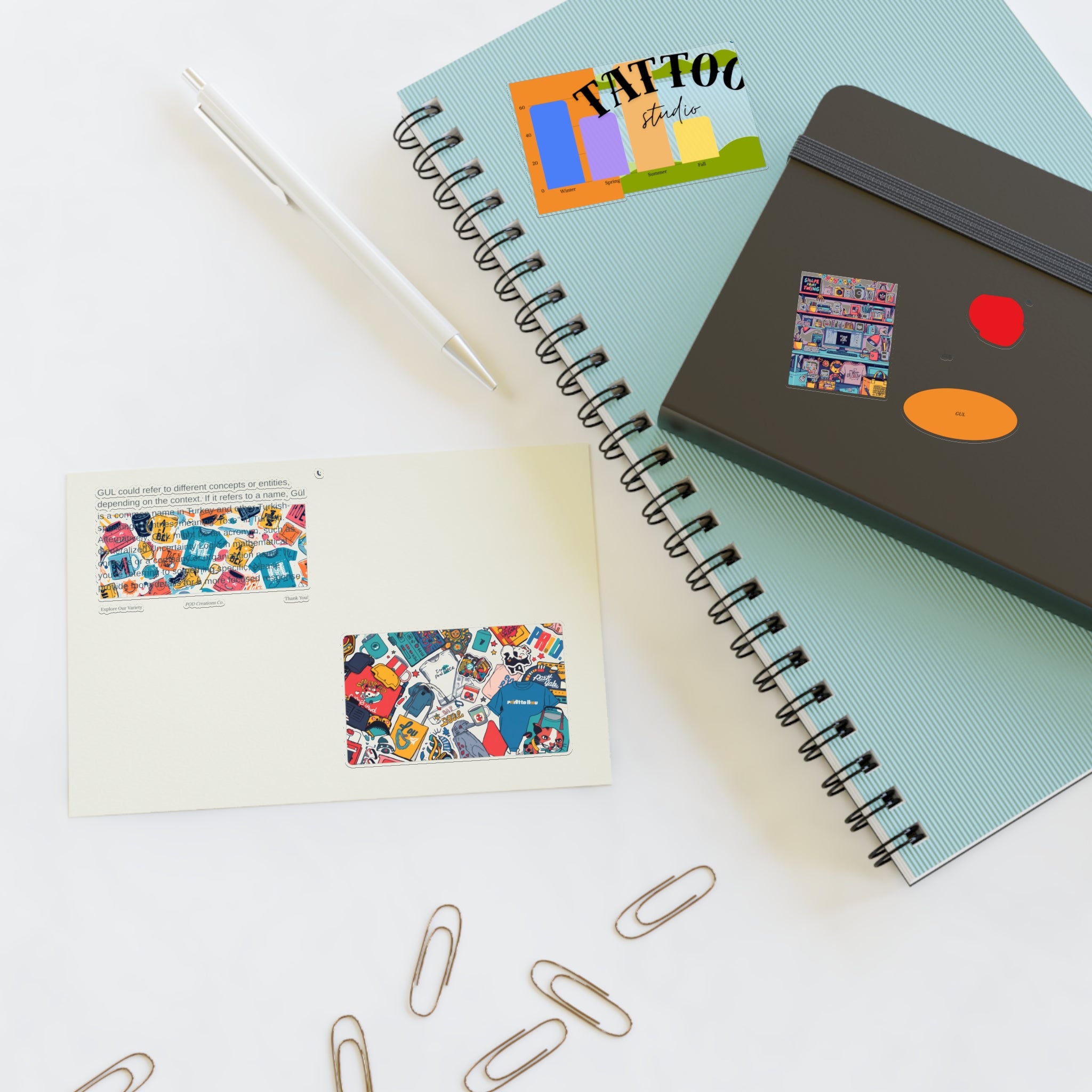 Colorful Sticker Sheets — Retro Tattoo & Pop Art Icons