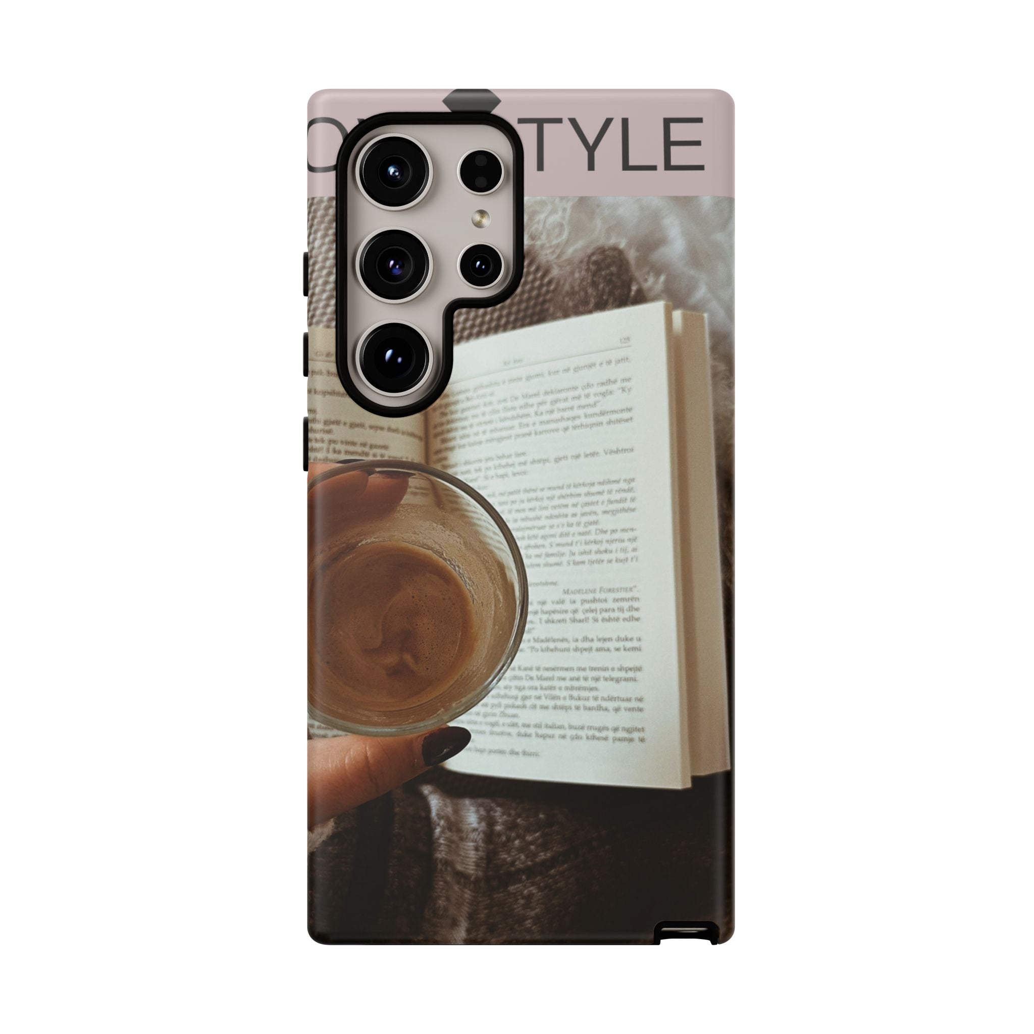 Cozy Reading Phone Case — Coffee & Book Protective Cover