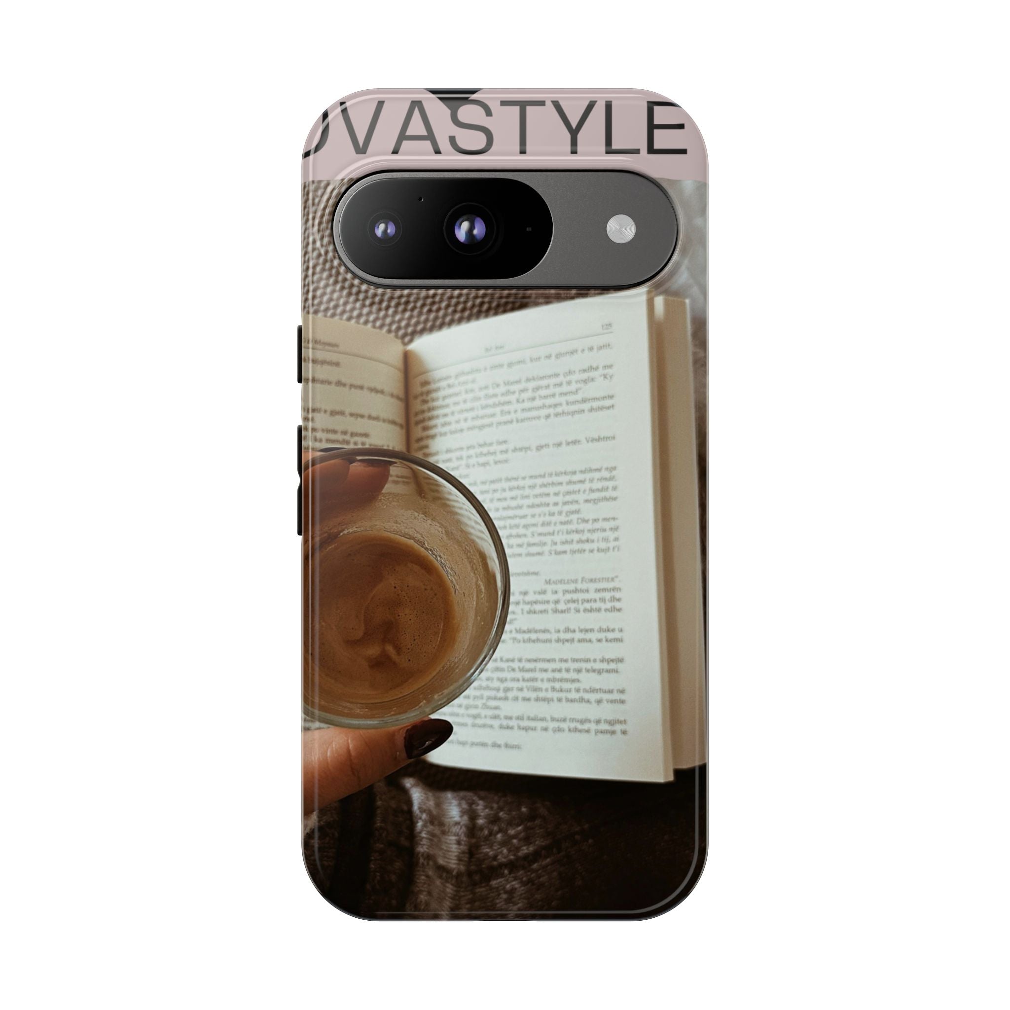 Cozy Reading Phone Case — Coffee & Book Protective Cover