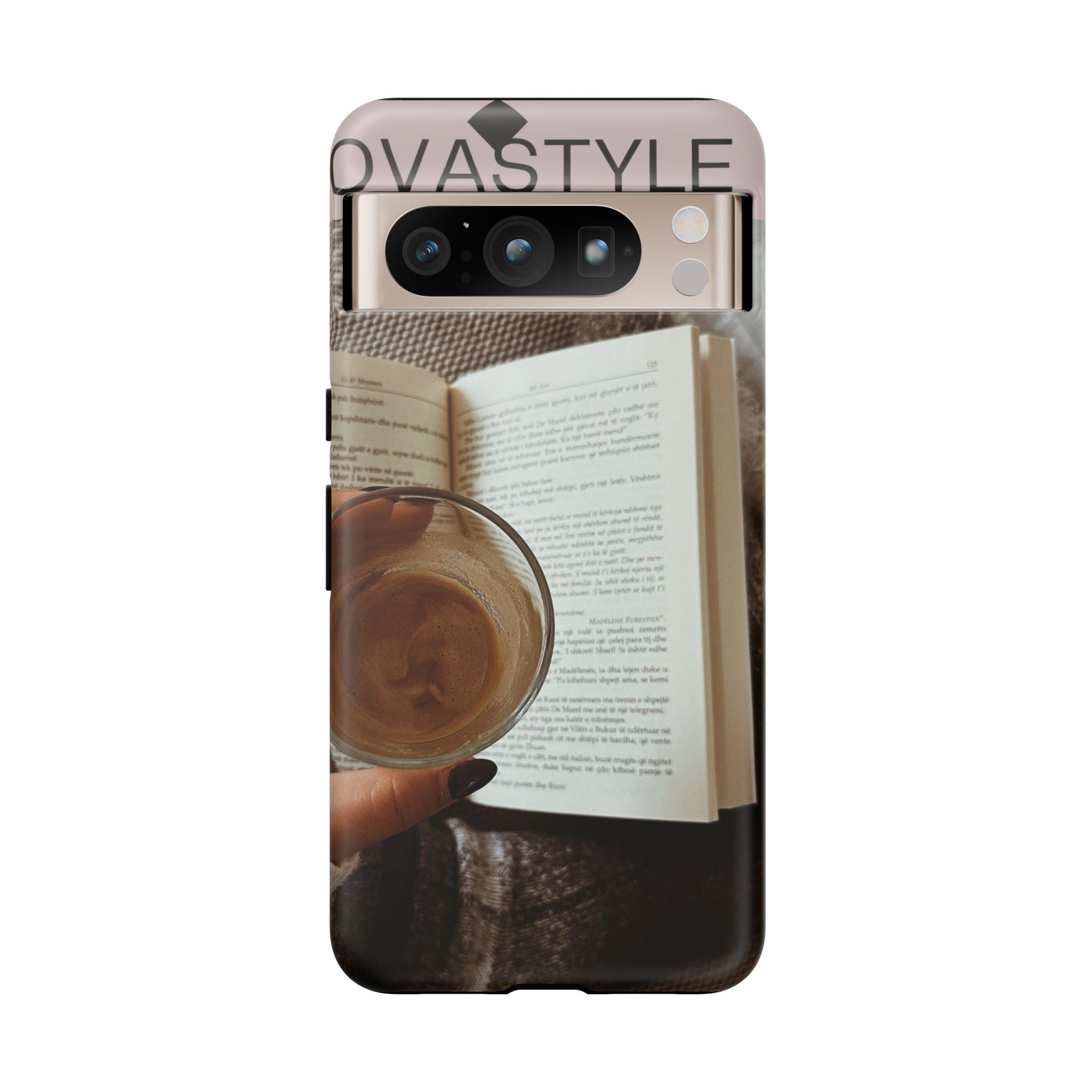 Cozy Reading Phone Case — Coffee & Book Protective Cover