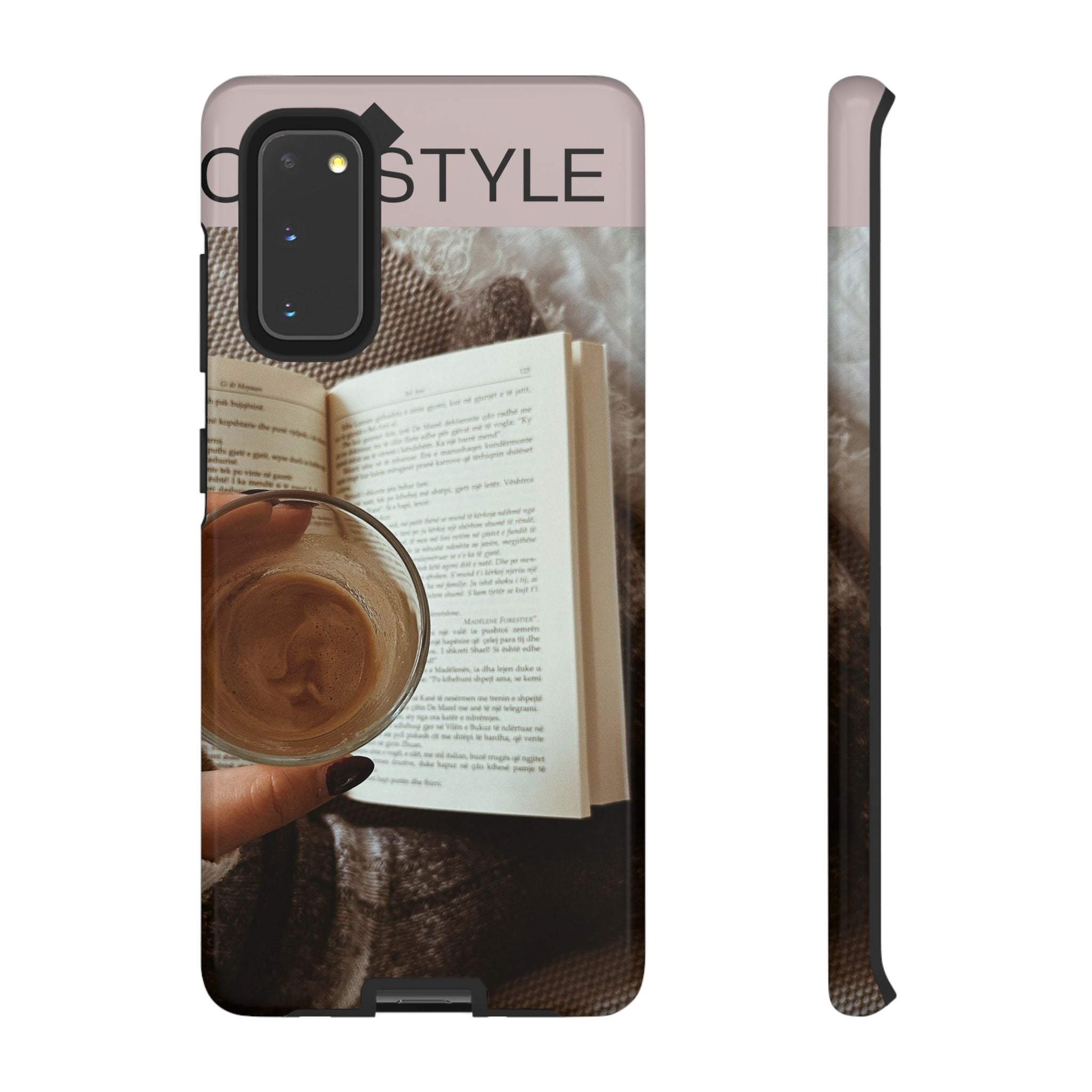 Cozy Reading Phone Case — Coffee & Book Protective Cover