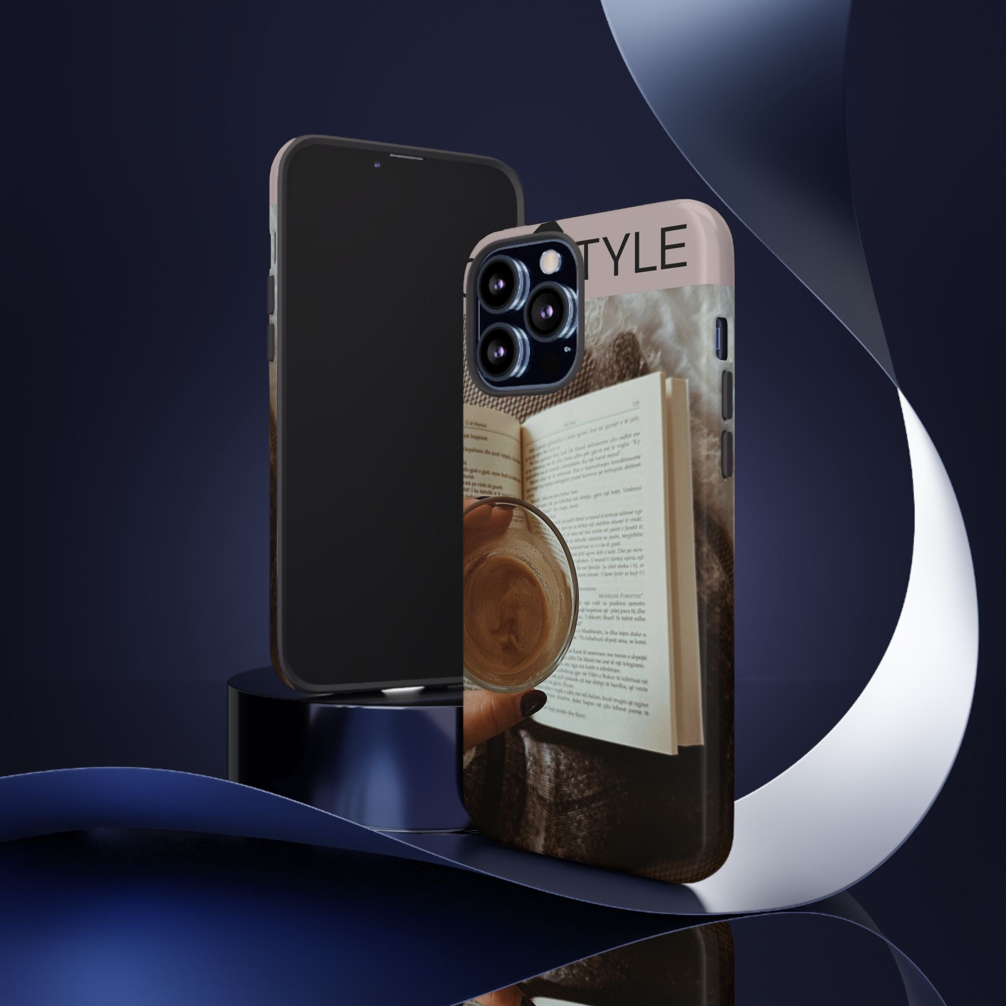 Cozy Reading Phone Case — Coffee & Book Protective Cover
