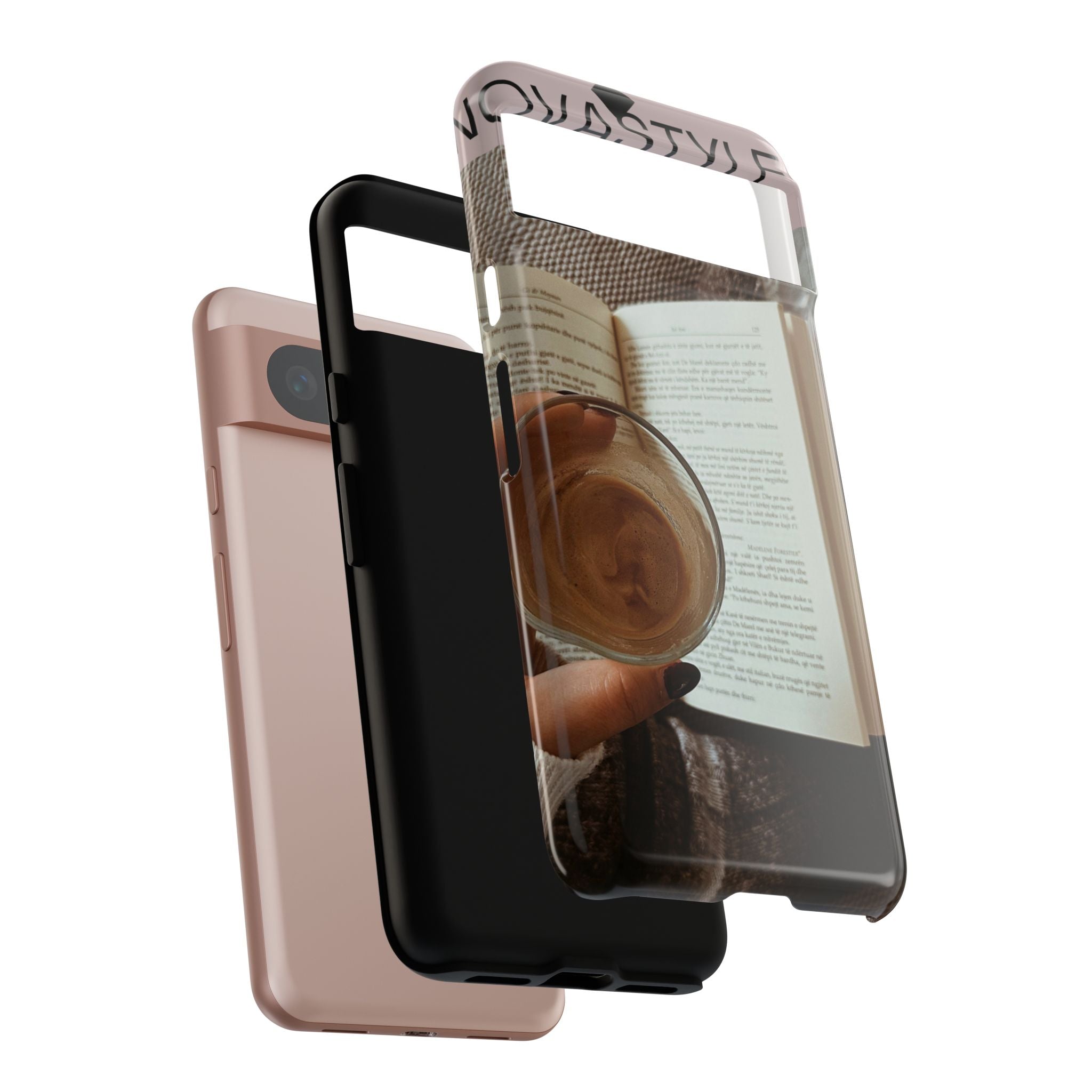Cozy Reading Phone Case — Coffee & Book Protective Cover