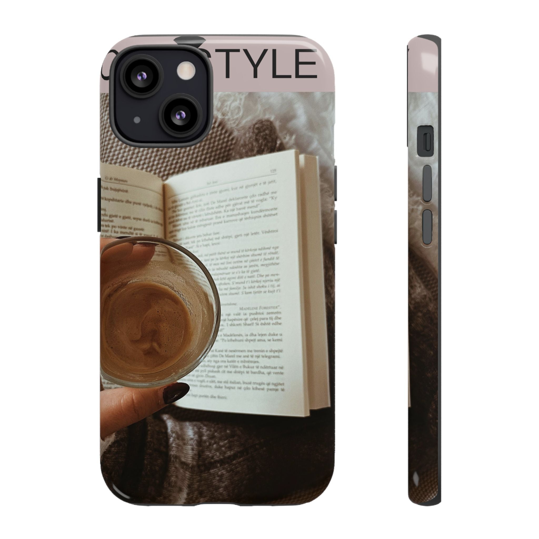 Cozy Reading Phone Case — Coffee & Book Protective Cover