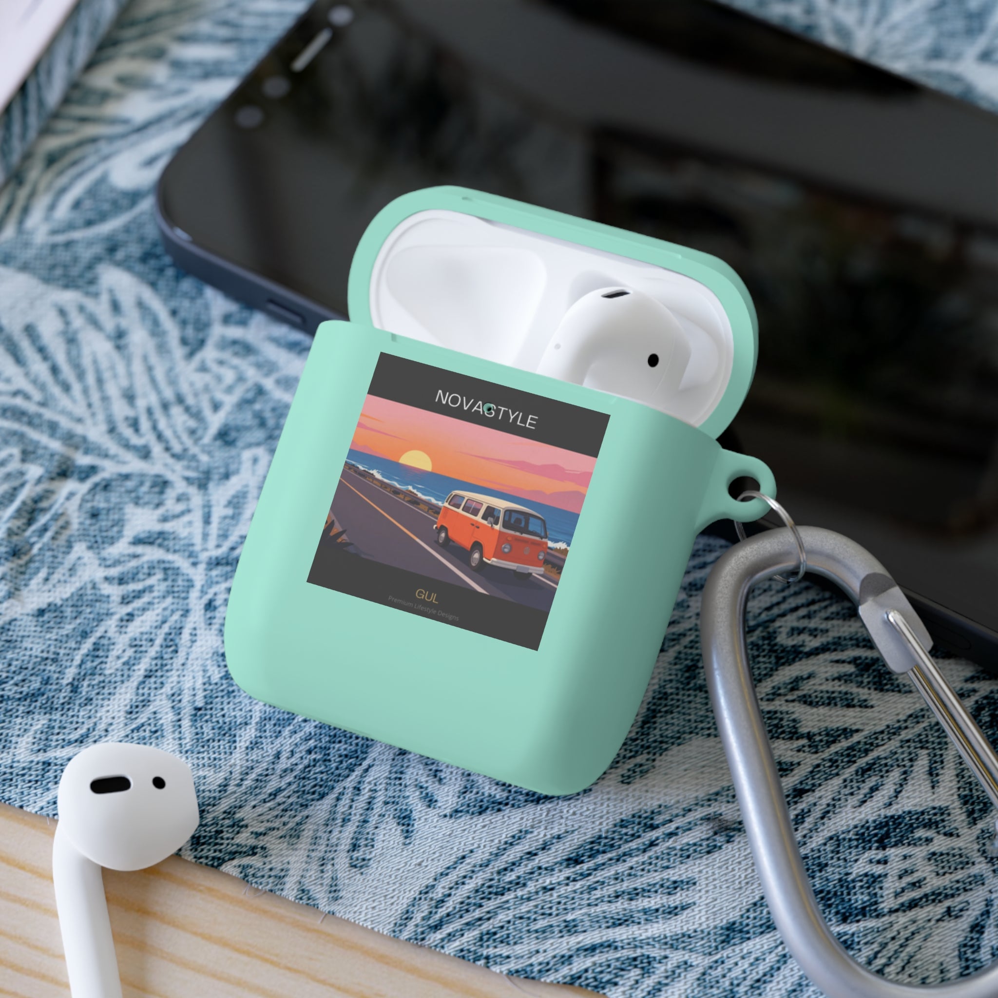 AirPods Case — Retro Sunset Van & Forest Deer Prints