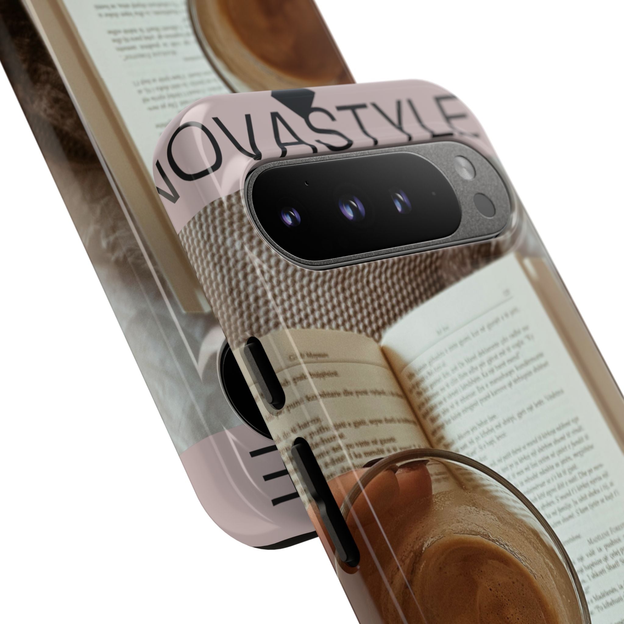 Cozy Reading Phone Case — Coffee & Book Protective Cover