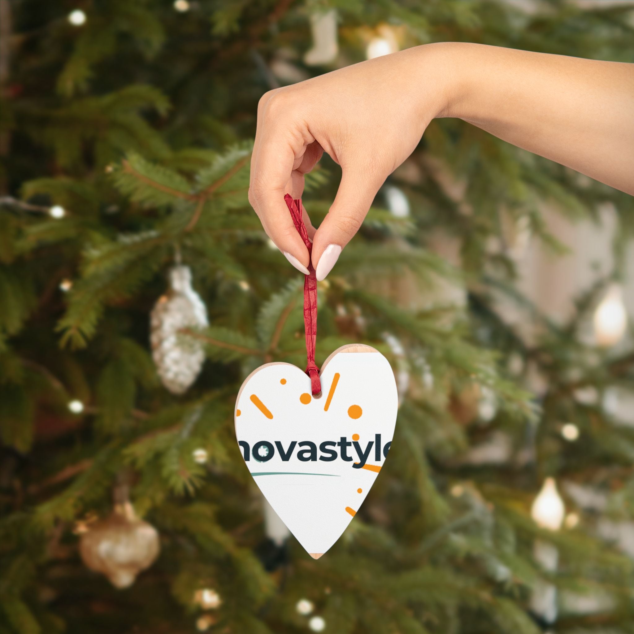 Bell-Shaped Wooden Ornament — Minimal Logo & Illustration Holiday Decoration