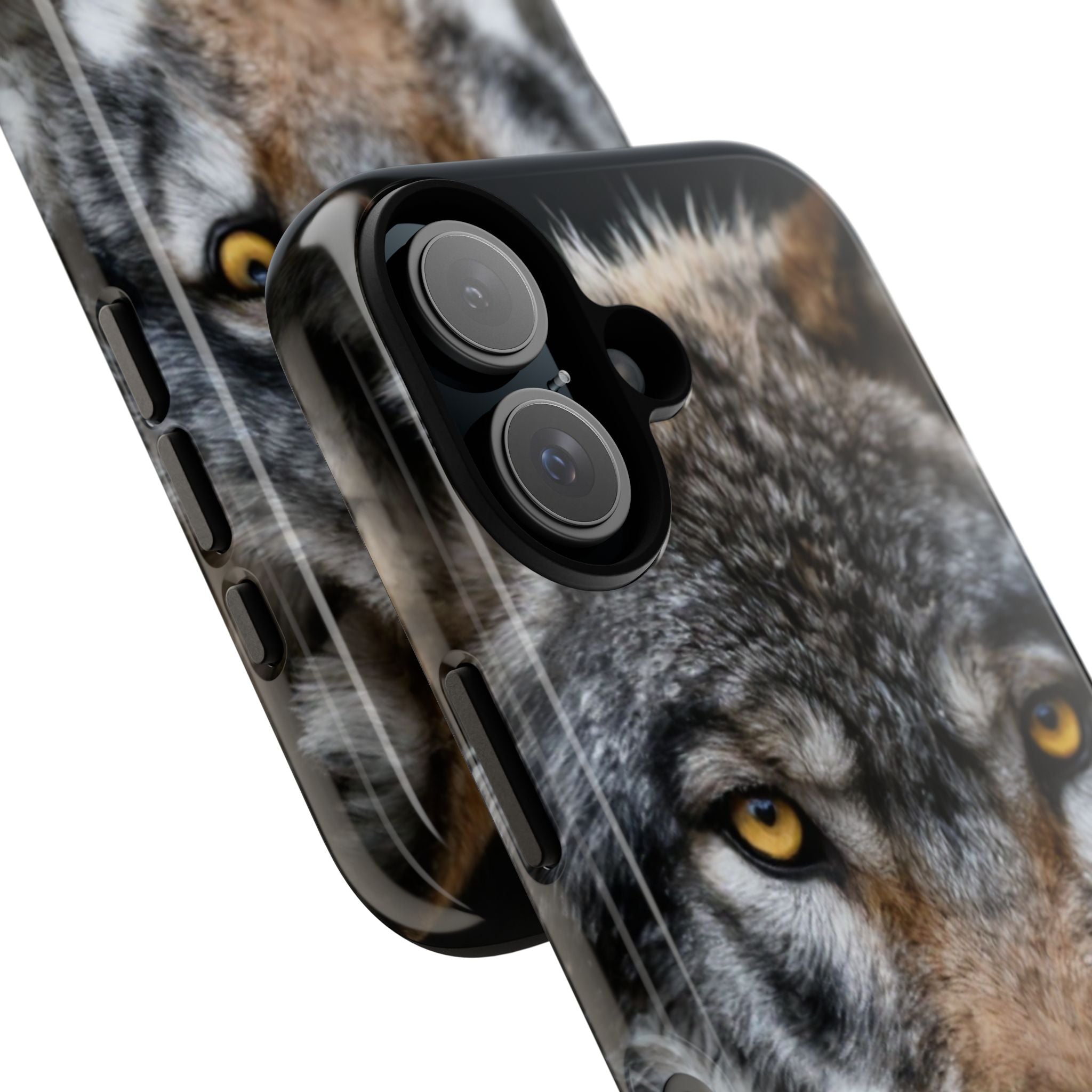 Wolf Eyes Phone Case — Fierce Wildlife iPhone Protective Case with ‘GUL’ Text