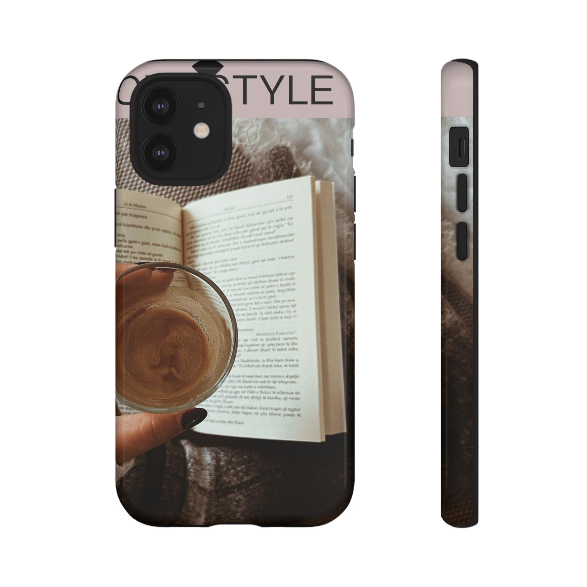 Cozy Reading Phone Case — Coffee & Book Protective Cover