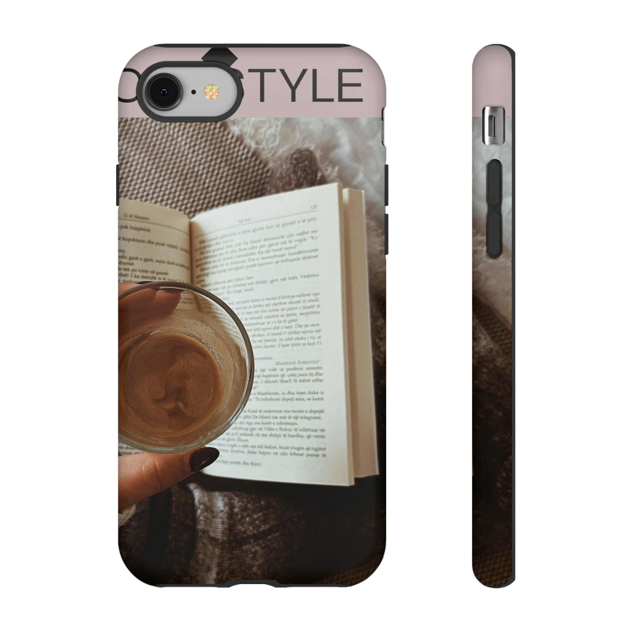 Cozy Reading Phone Case — Coffee & Book Protective Cover