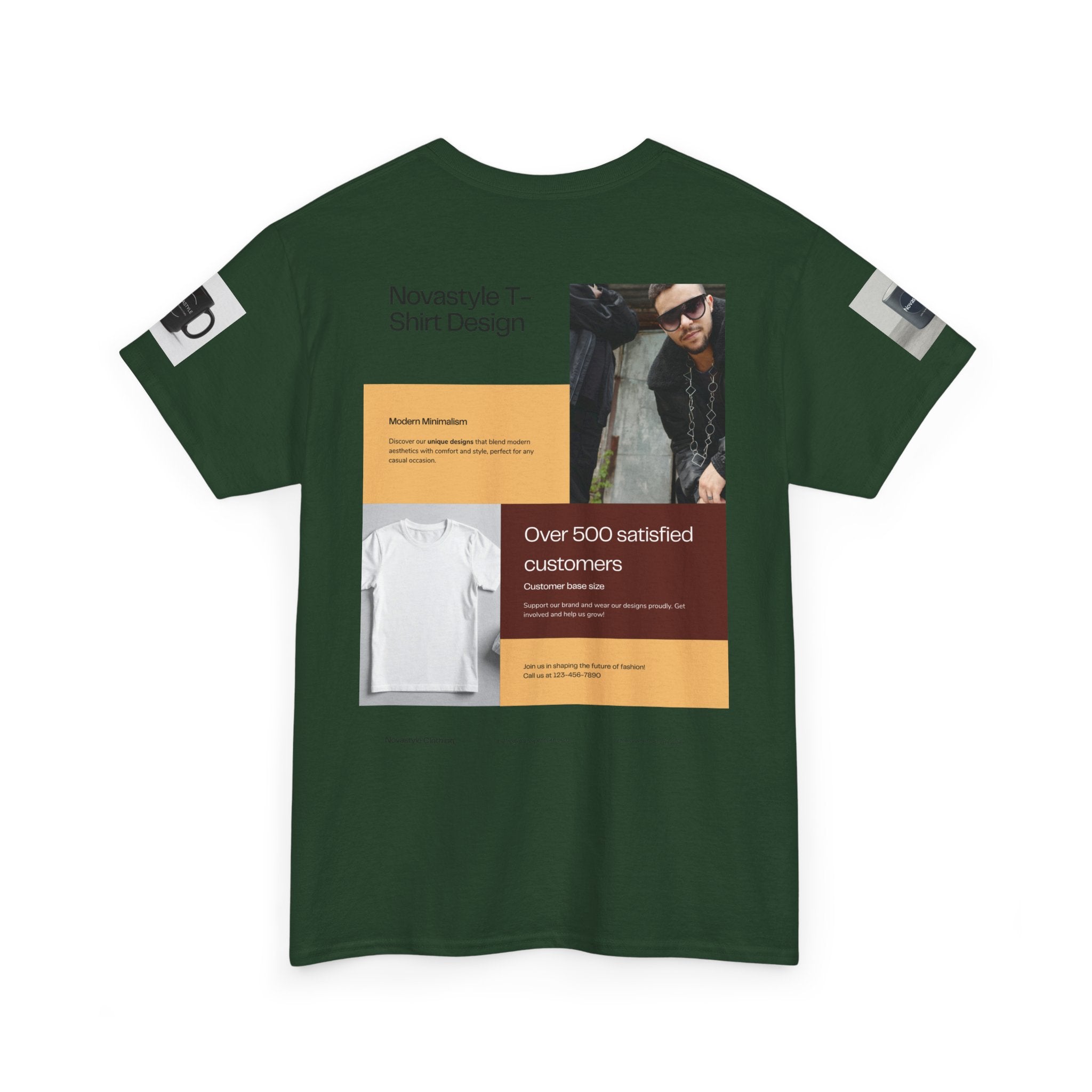 Graphic Tee — Novastyle Minimal Logo & Poster Print T-Shirt