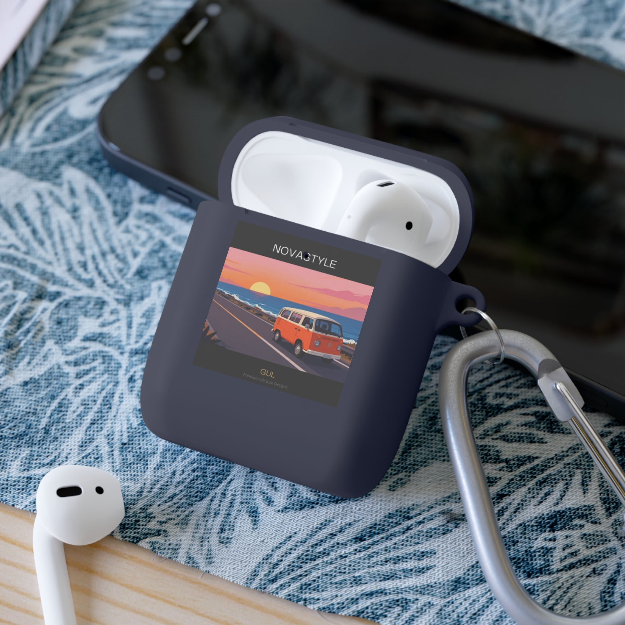 AirPods Case — Retro Sunset Van & Forest Deer Prints