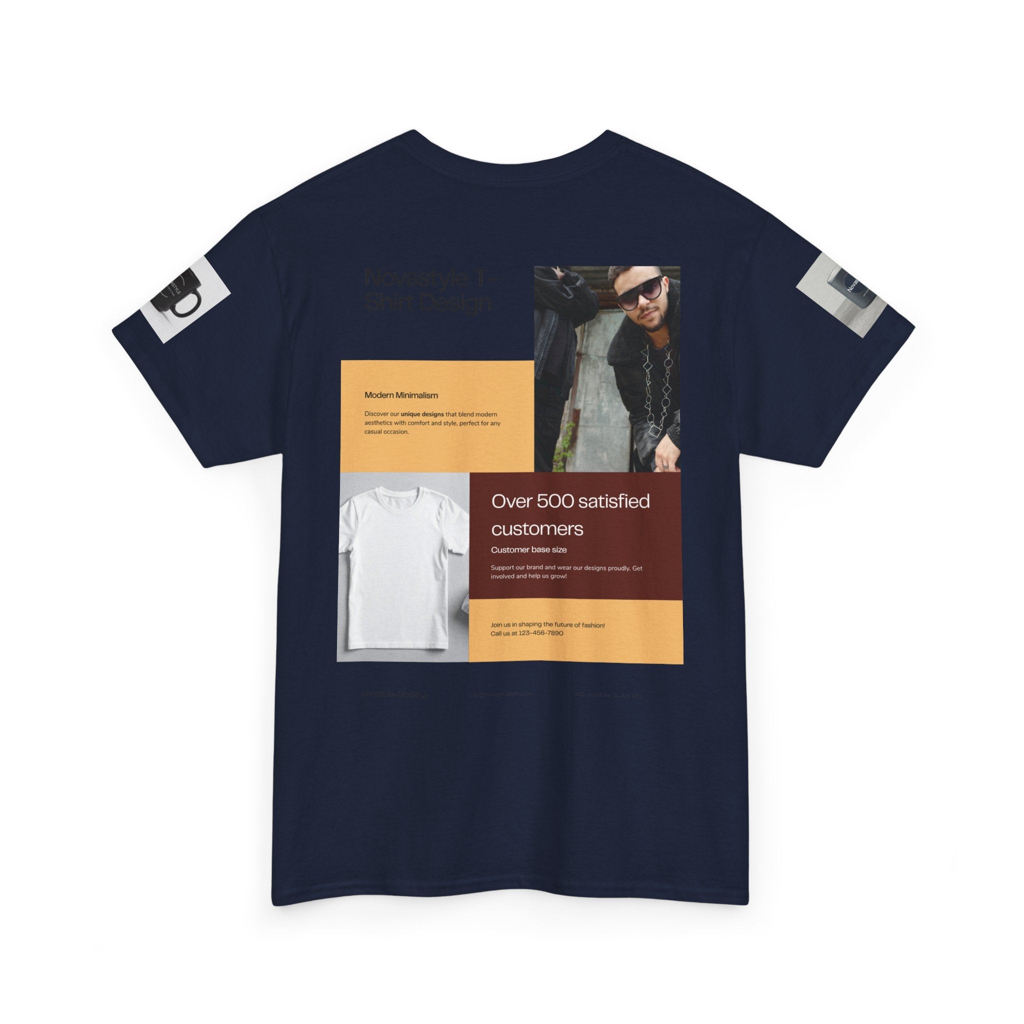 Graphic Tee — Novastyle Minimal Logo & Poster Print T-Shirt