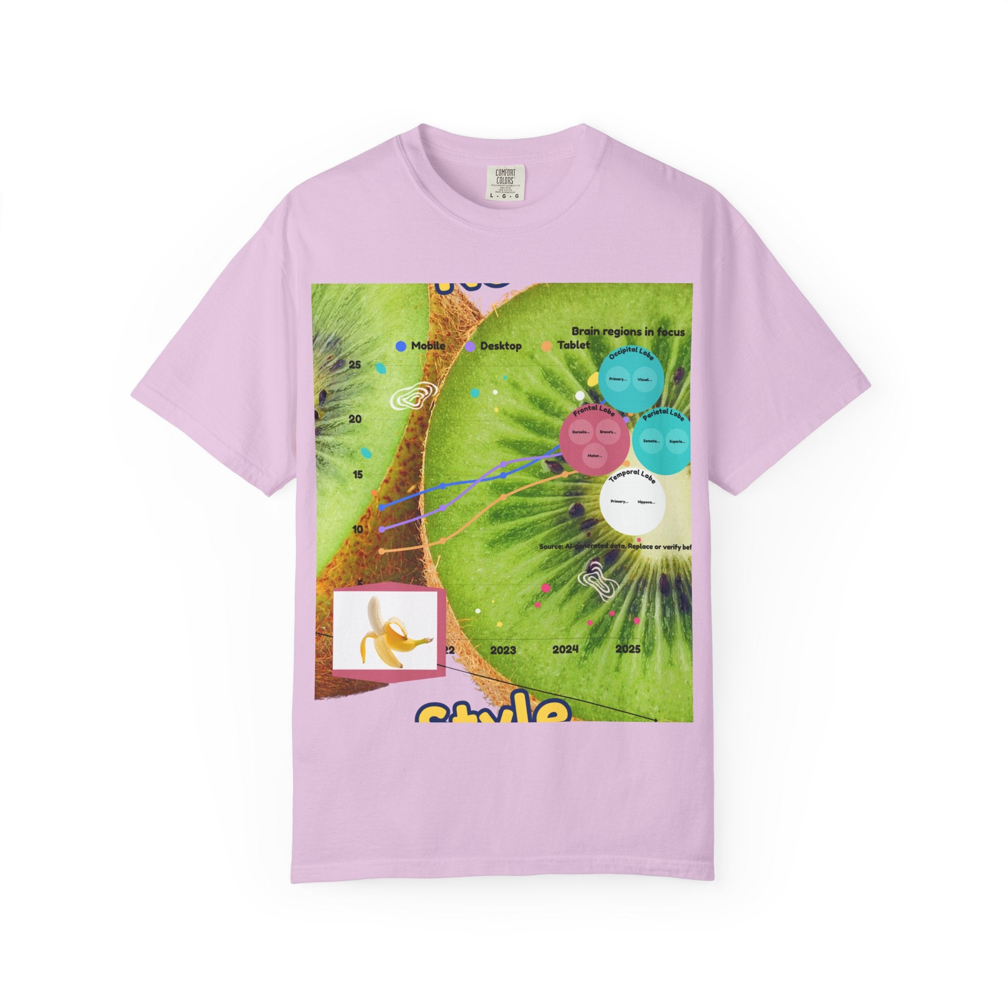 Kiwi Collage Graphic T‑Shirt — Nova Style Floral Art Tee