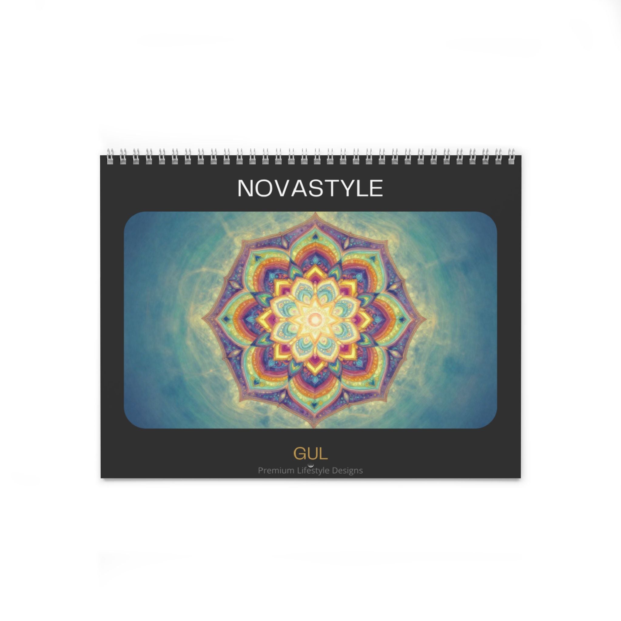 Mandala & Nature Wall Calendar — 12‑Month Artistic Spiral Calendar with Kaleidoscope Art, Aurora & Vintage Keys