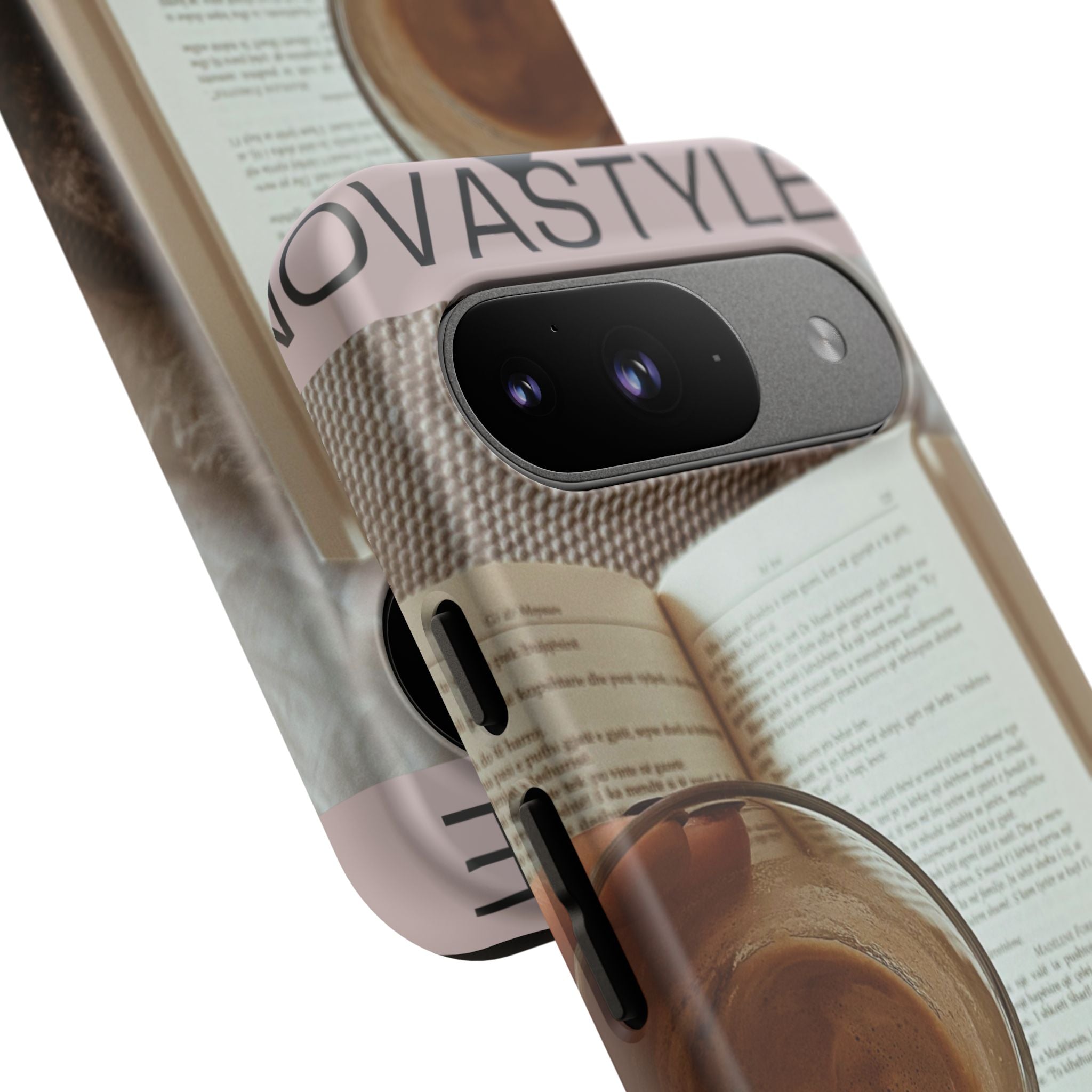 Cozy Reading Phone Case — Coffee & Book Protective Cover