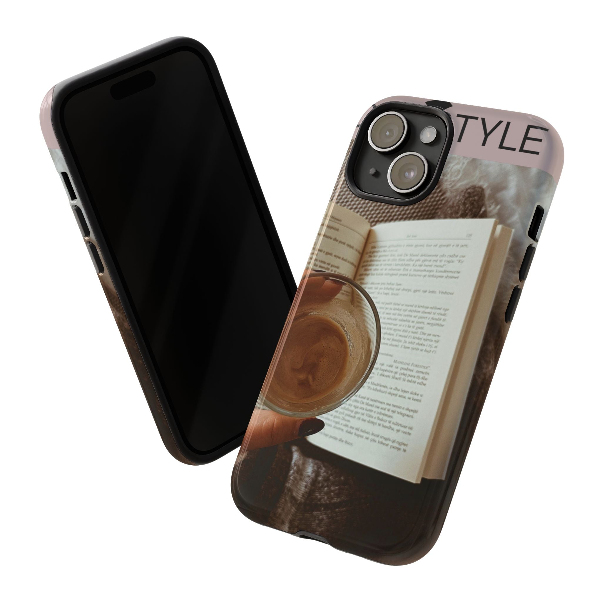 Cozy Reading Phone Case — Coffee & Book Protective Cover