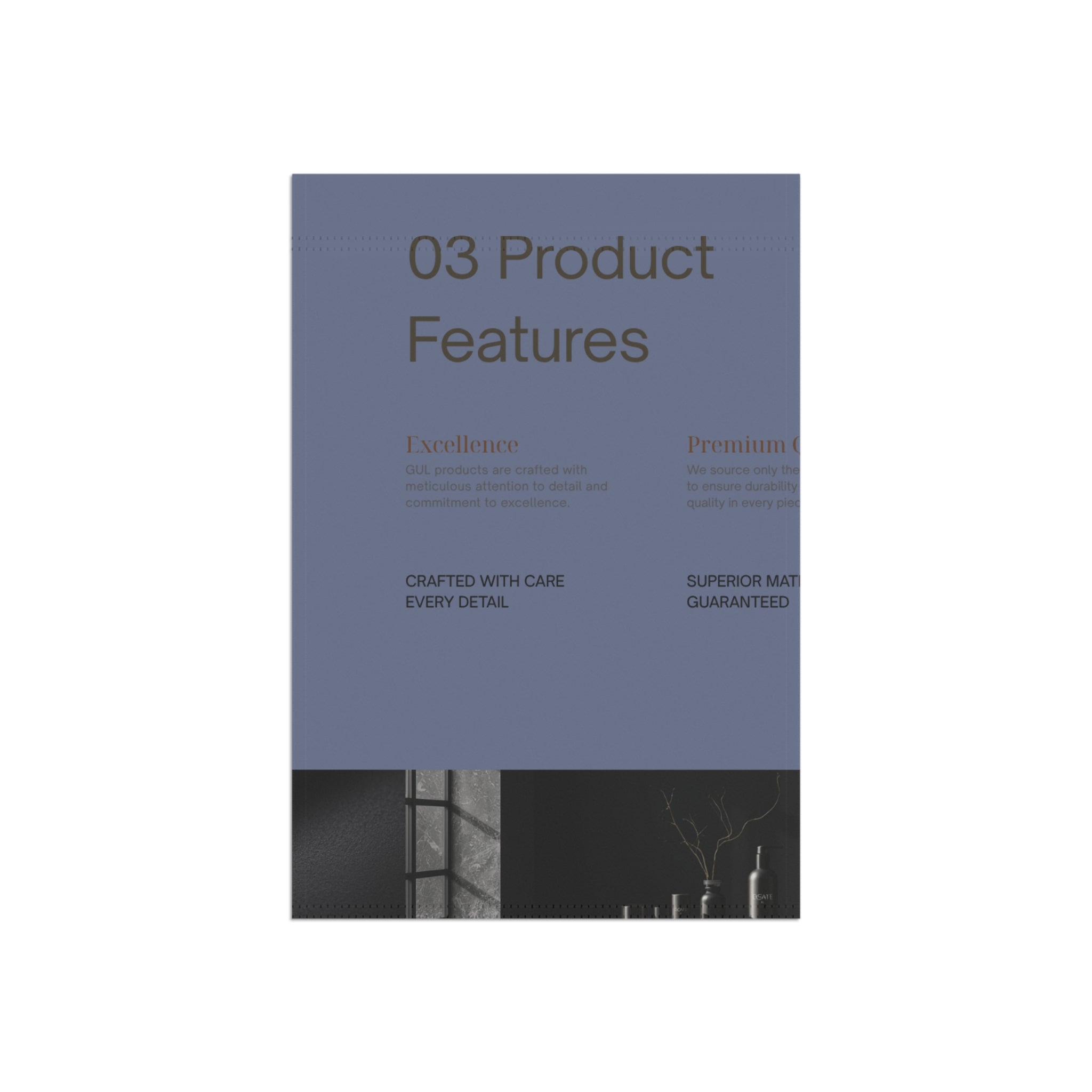 Garden Flag — Minimalist "03 Product Features" Decorative Garden & House Banner