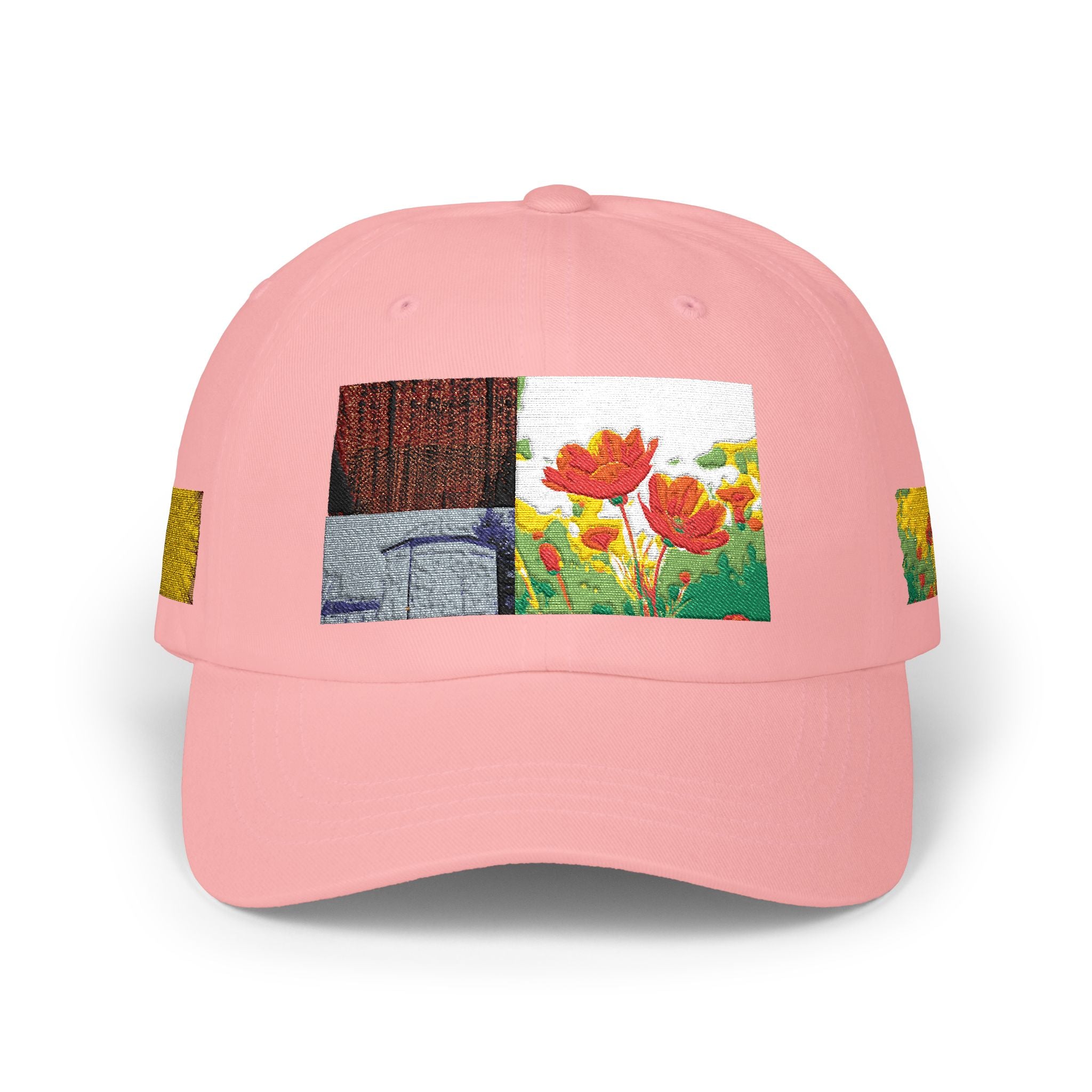 Floral Patch Dad Cap — Colorful Poppy Garden Embroidered Baseball Hat