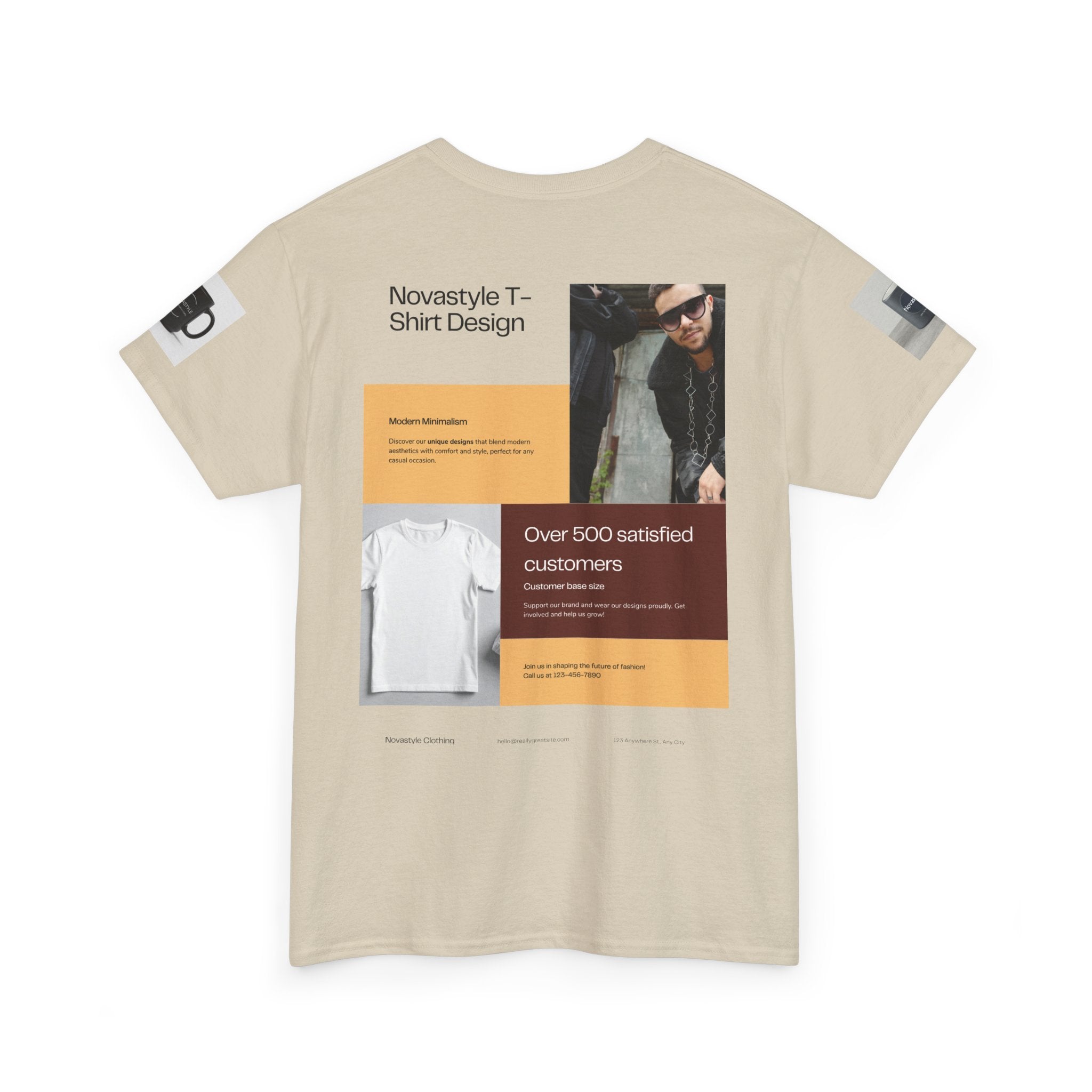 Graphic Tee — Novastyle Minimal Logo & Poster Print T-Shirt