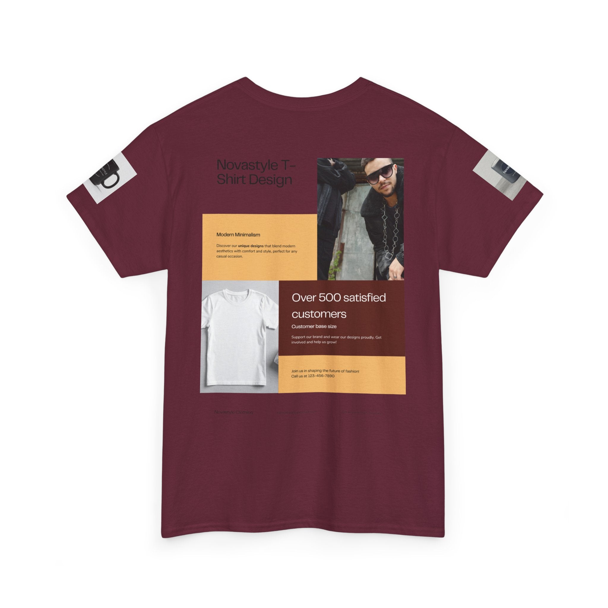 Graphic Tee — Novastyle Minimal Logo & Poster Print T-Shirt