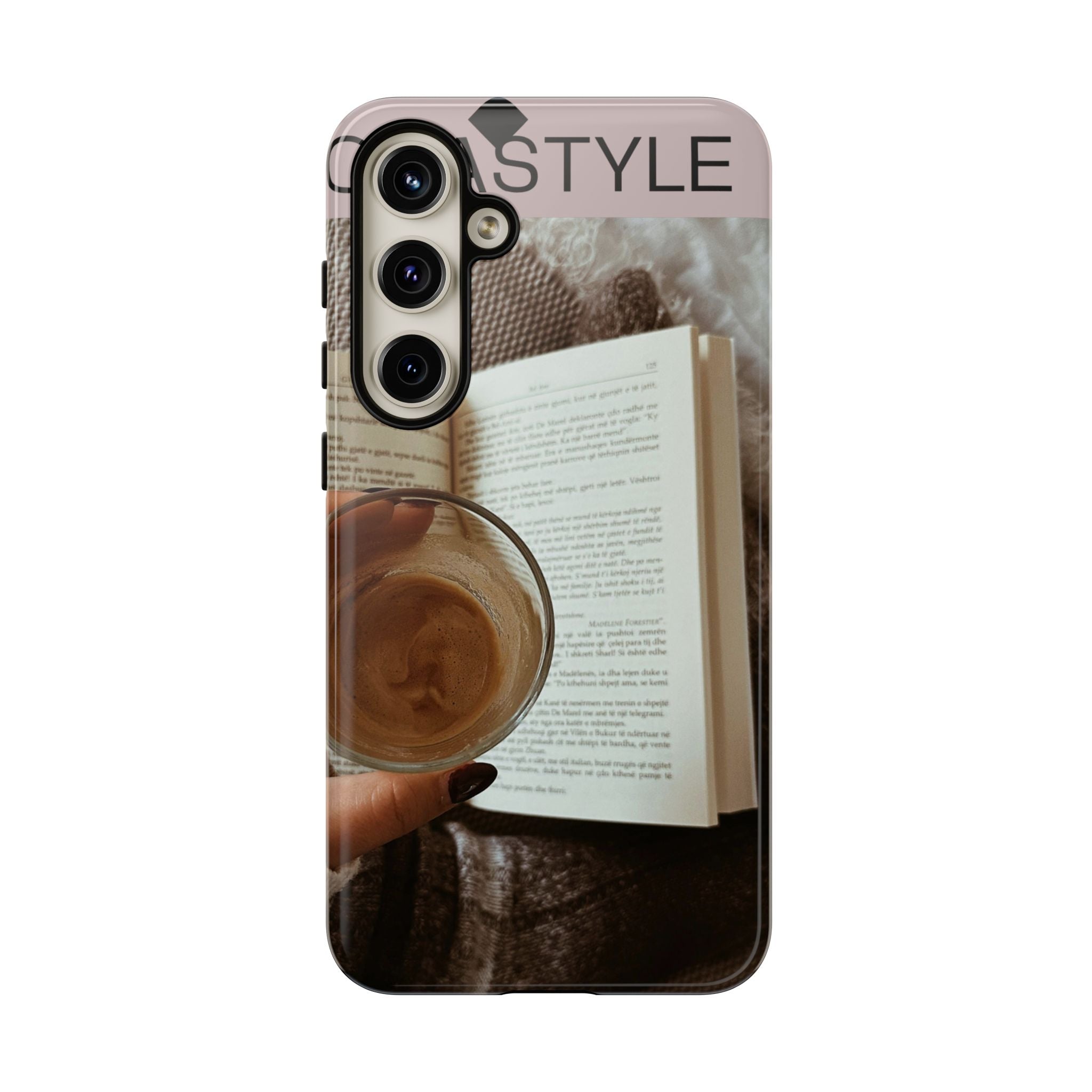 Cozy Reading Phone Case — Coffee & Book Protective Cover