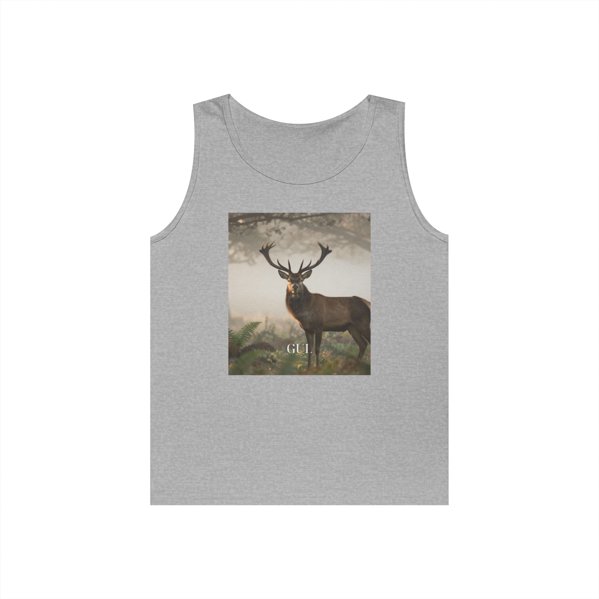 Deer & Cherry Blossom Art Tank Top — Nature Scene Graphic Tank