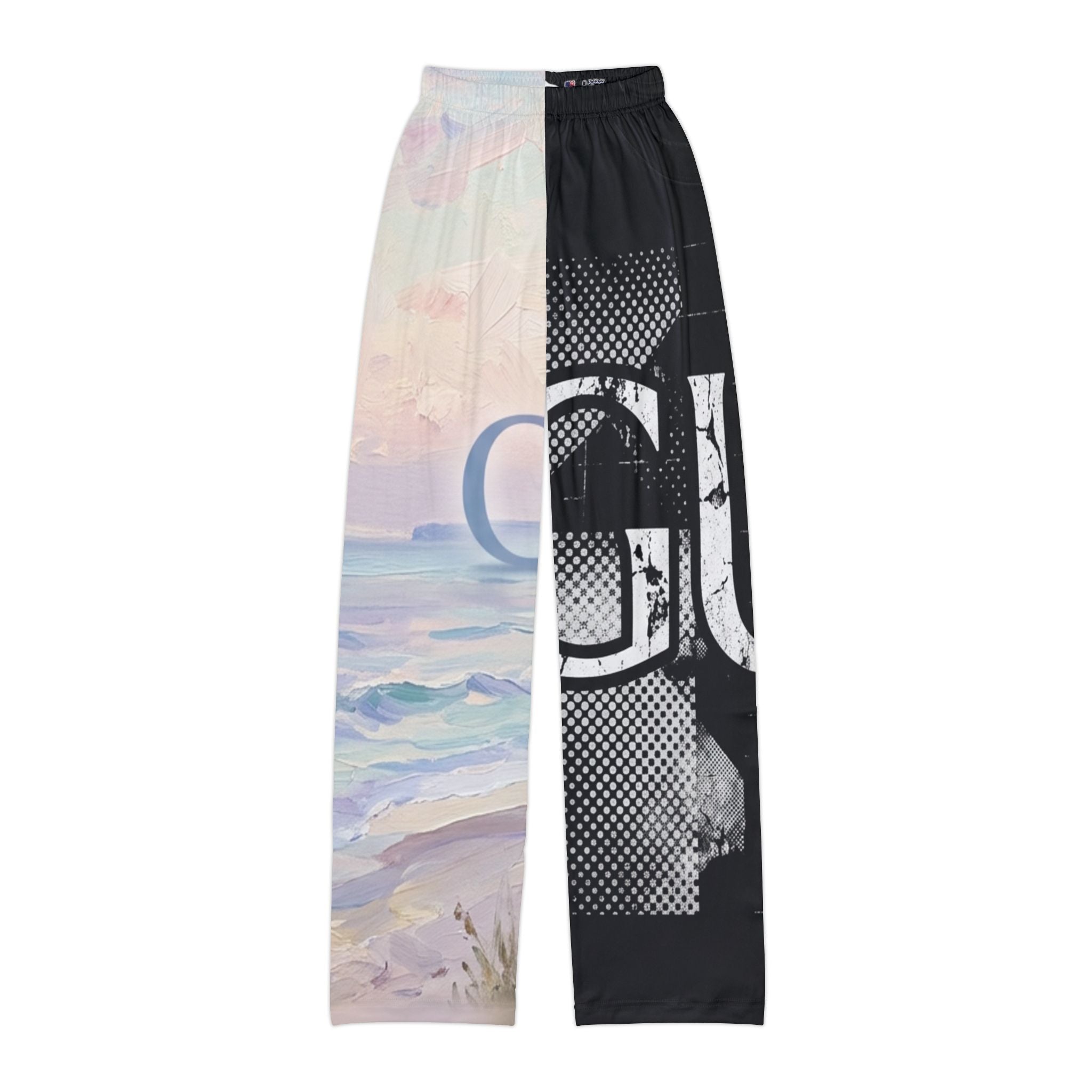 Kids Lounge Pants — Split Graphic Beach & Grunge AOP
