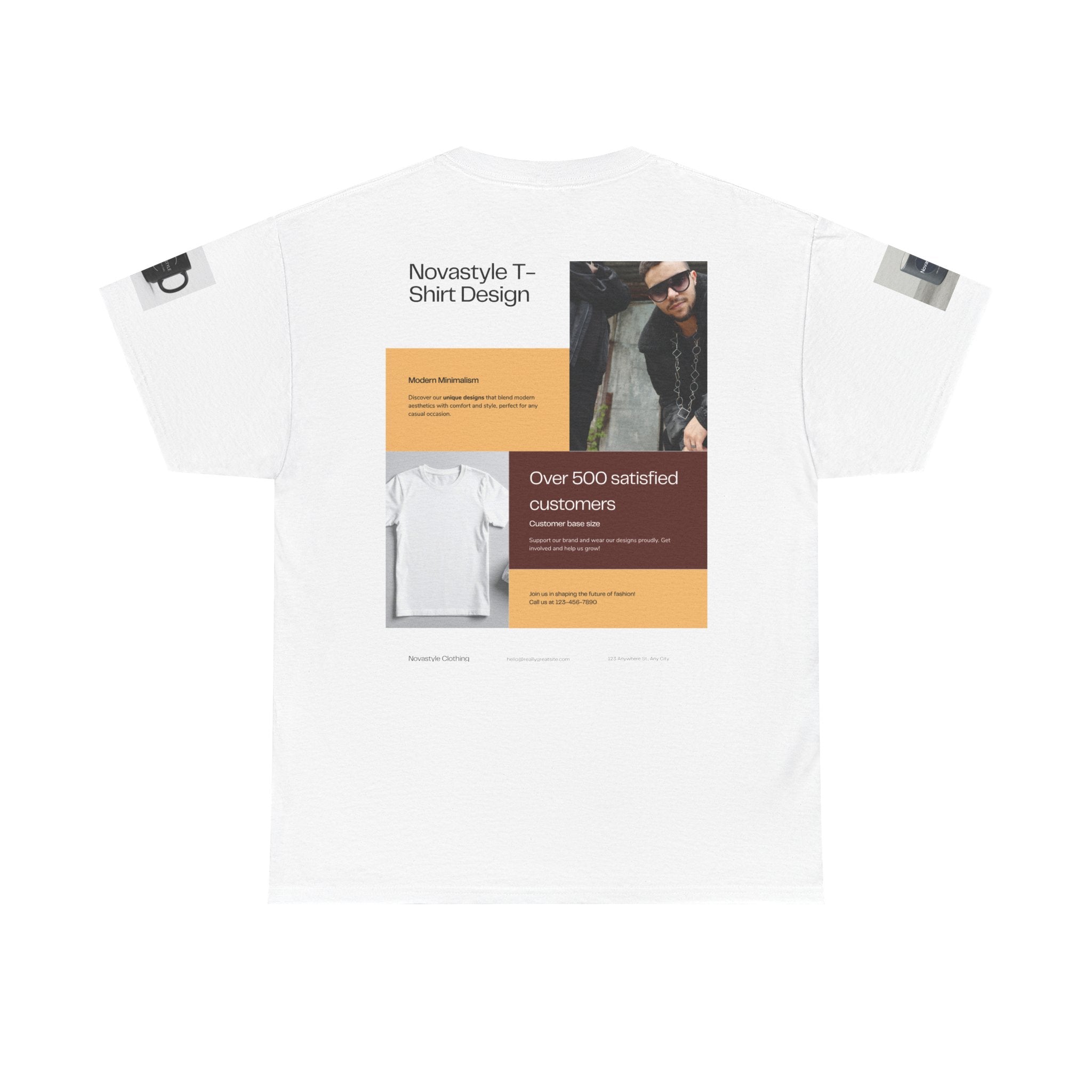 Graphic Tee — Novastyle Minimal Logo & Poster Print T-Shirt