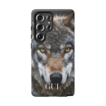 Wolf Eyes Phone Case — Fierce Wildlife iPhone Protective Case with ‘GUL’ Text