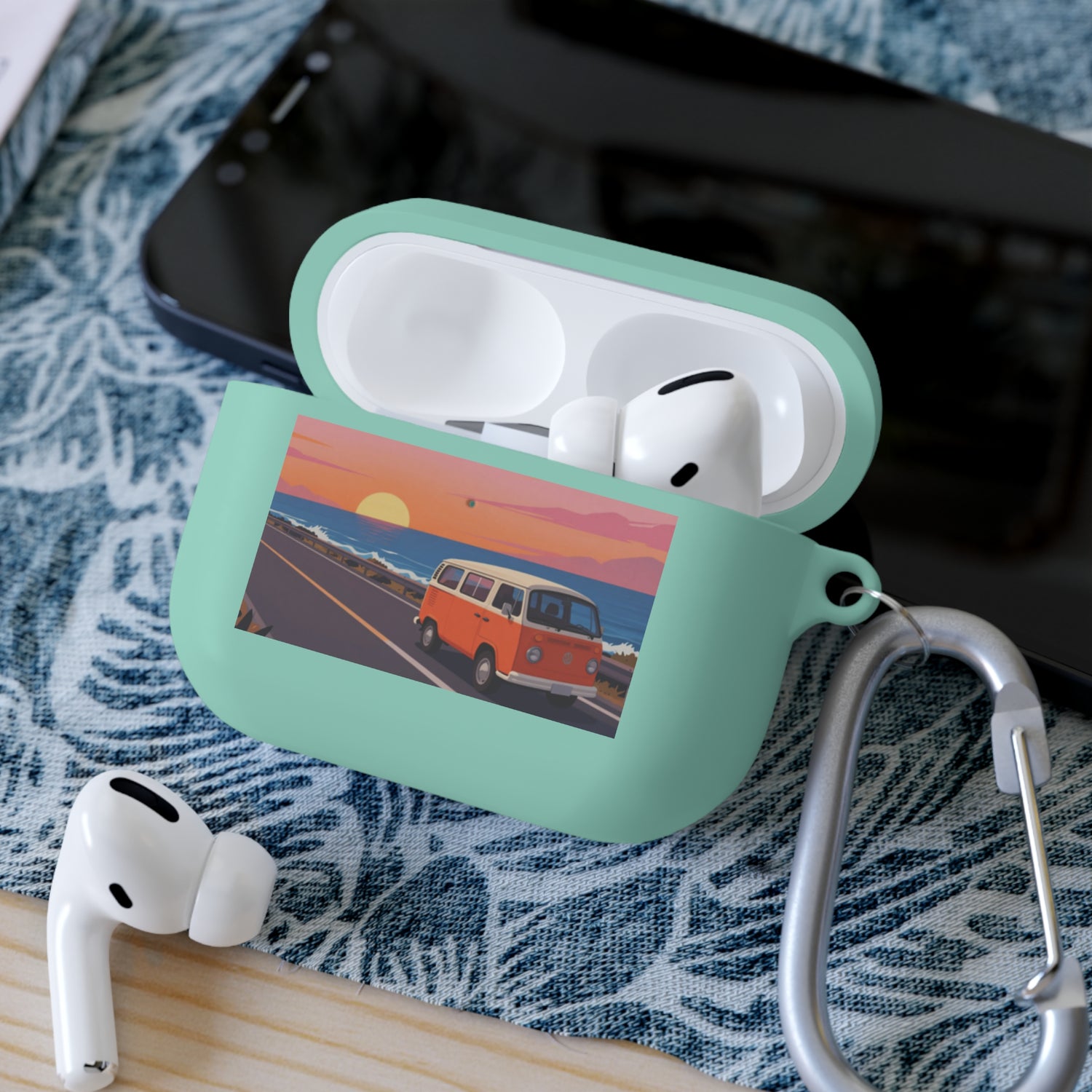 AirPods Case — Retro Sunset Van &amp; Forest Deer Prints