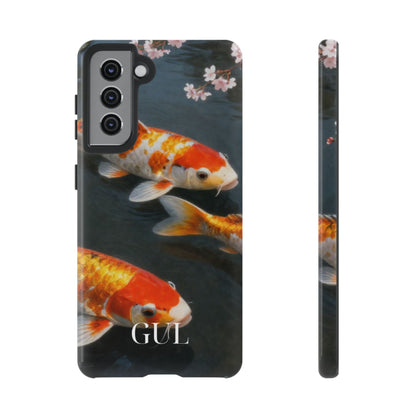 Koi Fish Tough Phone Case — Floral Pond Design