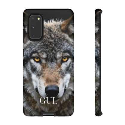Wolf Eyes Phone Case — Fierce Wildlife iPhone Protective Case with ‘GUL’ Text