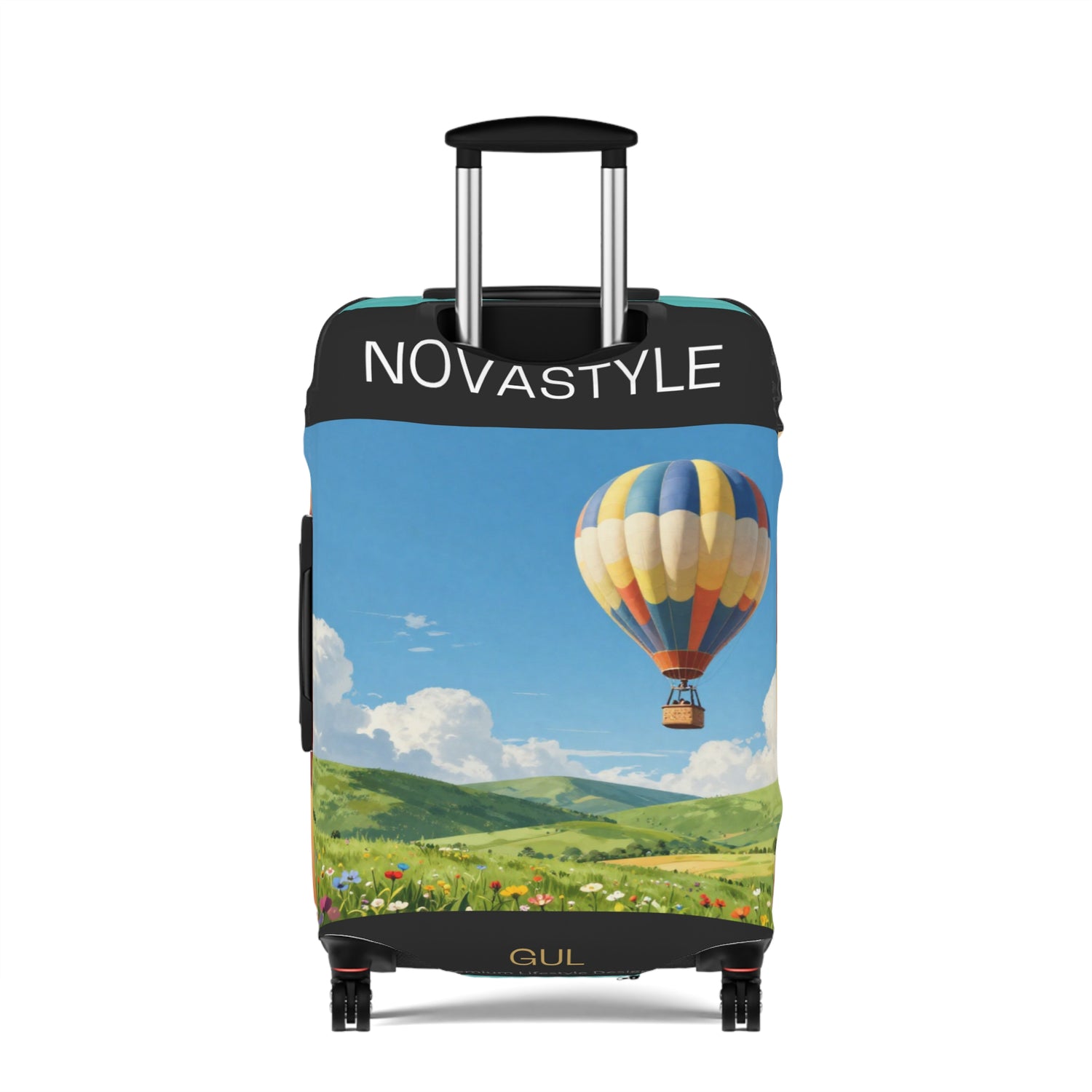 Desert &amp; Hot Air Balloon Luggage Cover – Scenic Travel Suitcase Protector