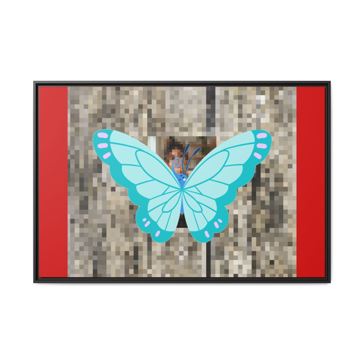 Blue Butterfly Framed Canvas Art – Matte Multi‑Color Wall Print
