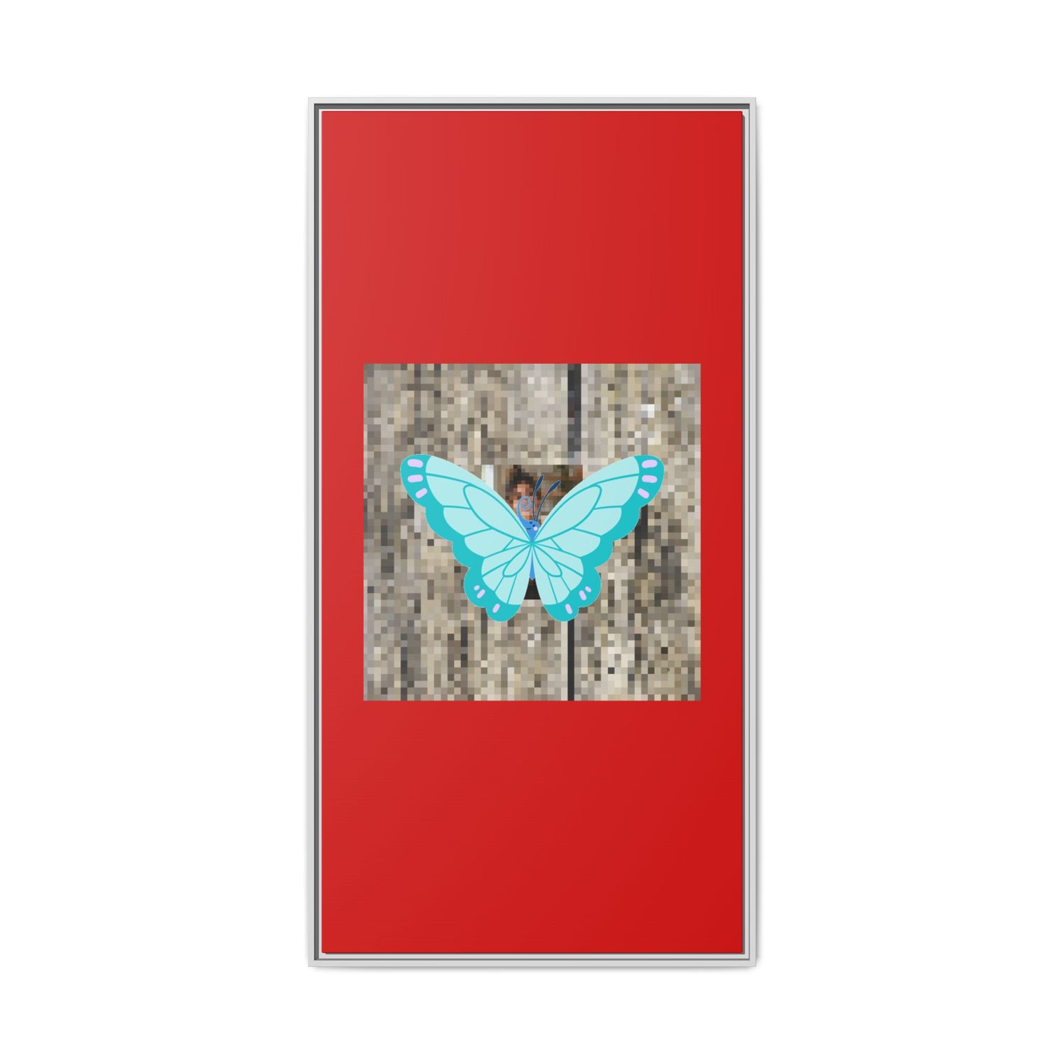 Blue Butterfly Framed Canvas Art – Matte Multi‑Color Wall Print