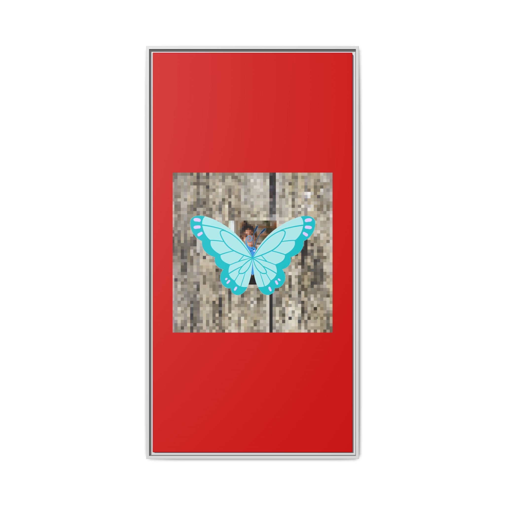Blue Butterfly Framed Canvas Art – Matte Multi‑Color Wall Print